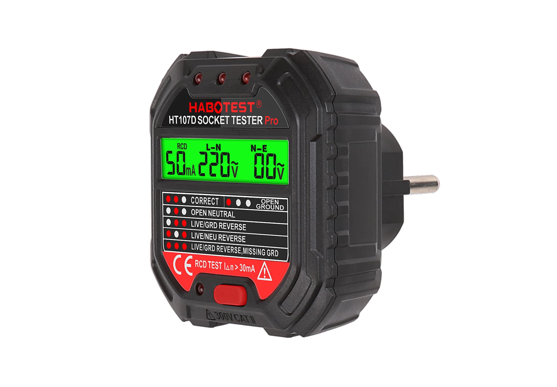 

Tester gniazd z wyświetlaczem cyfrowym Habotest HT107D