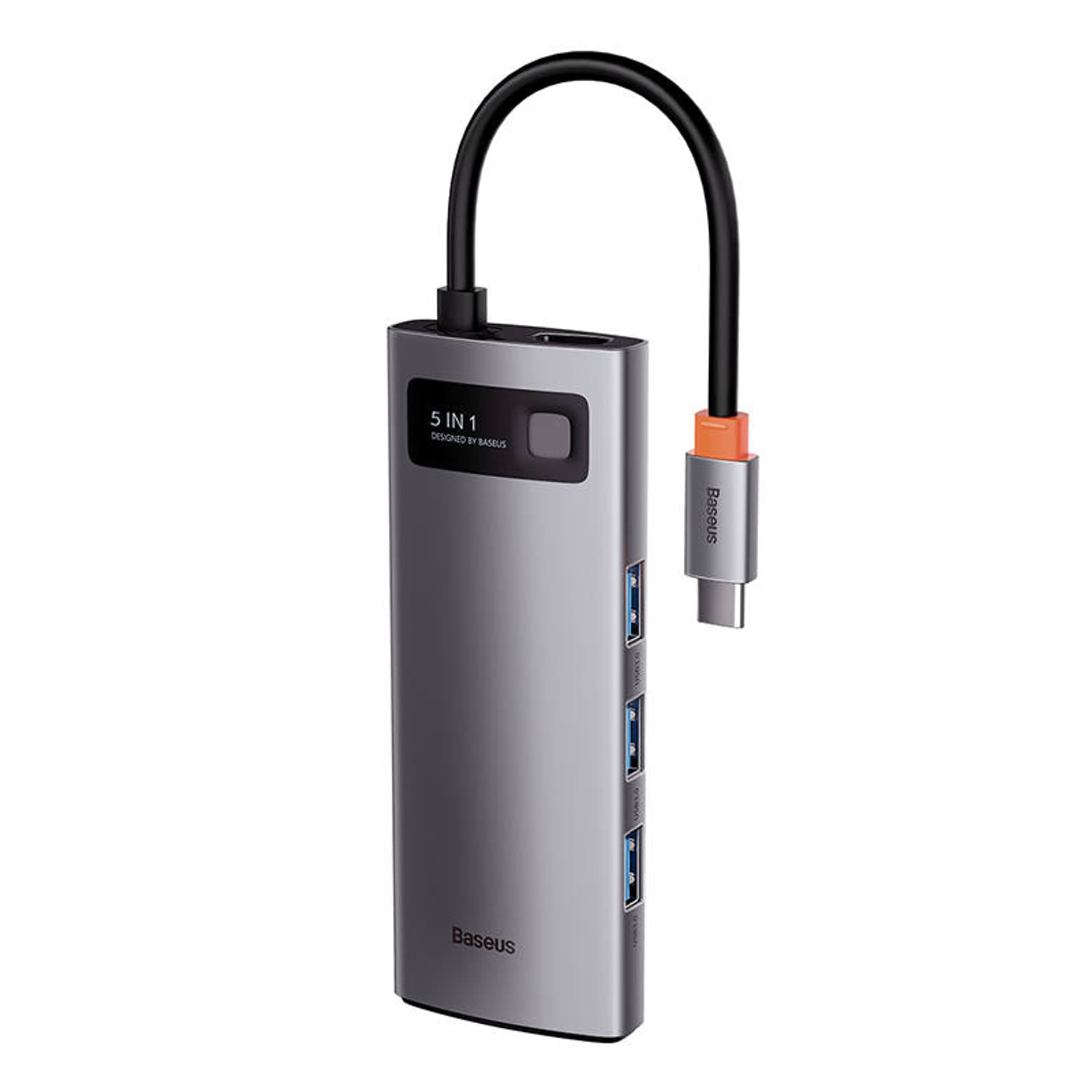 

Adapter 5w1 Baseus Hub USB-C na 3x USB 3.0 + HDMI + USB-C PD
