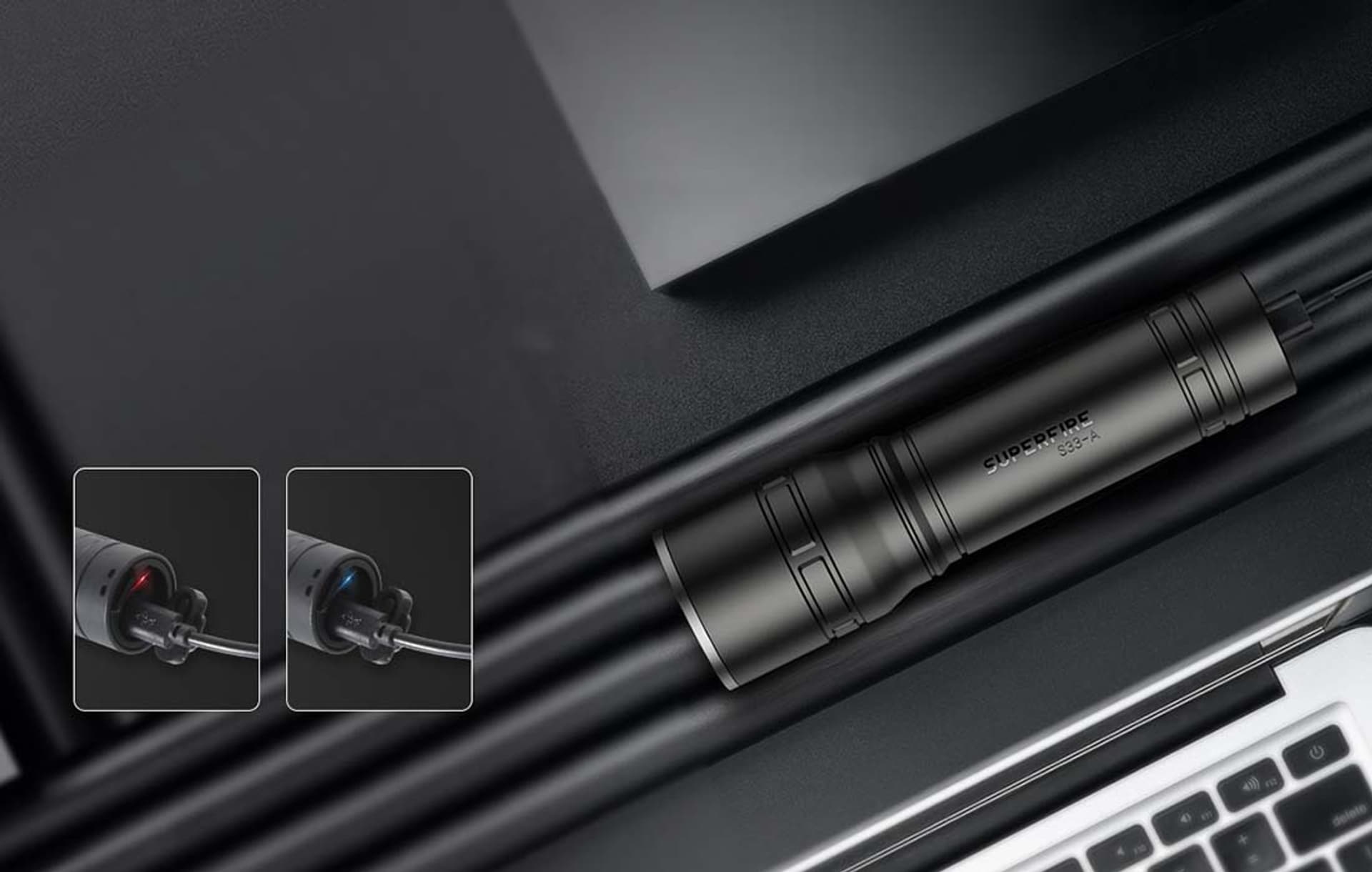 

Latarka Superfire S33-A, USB (czarna)