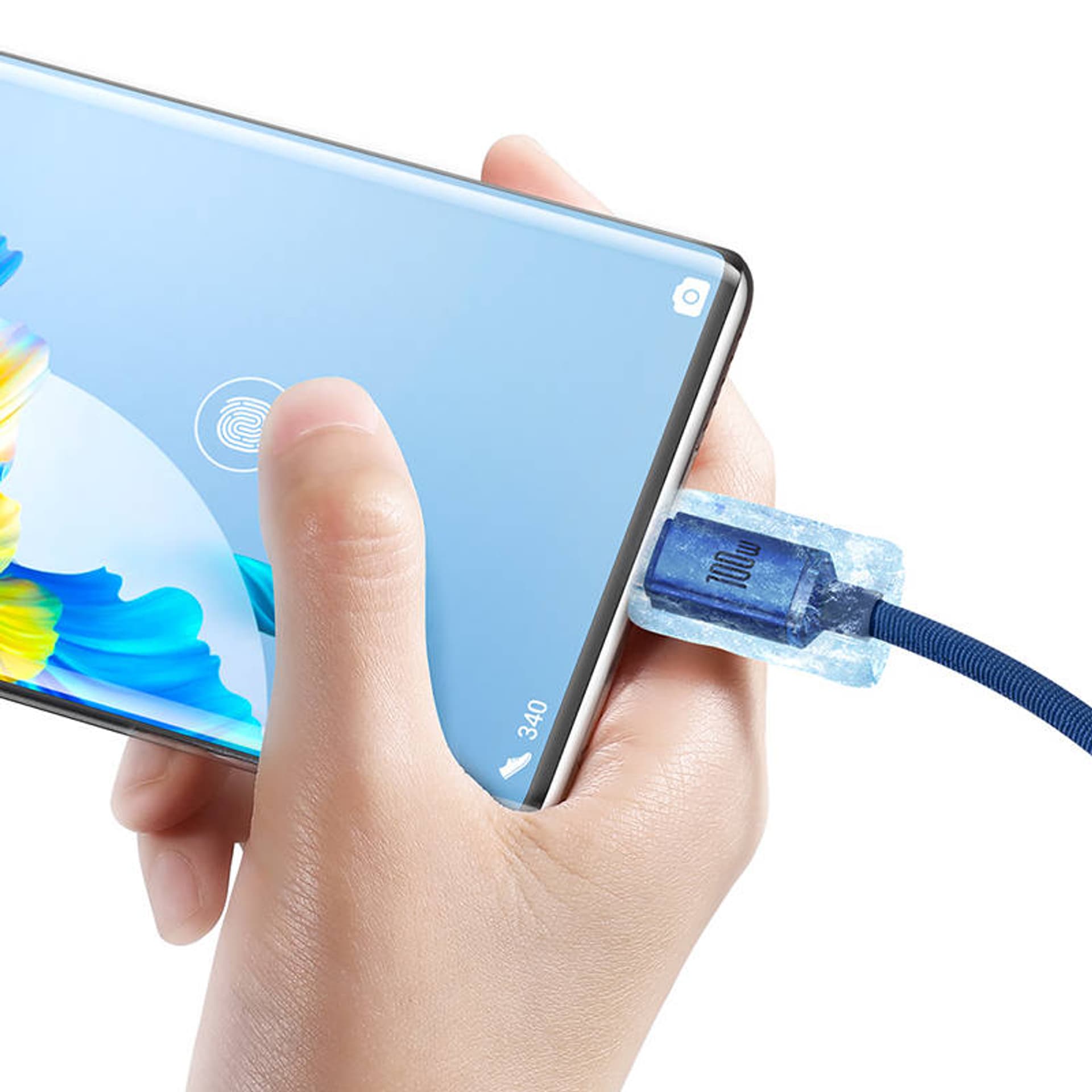 

Kabel USB do USB-C Baseus Crystal Shine, 100W, 2m (niebieski)