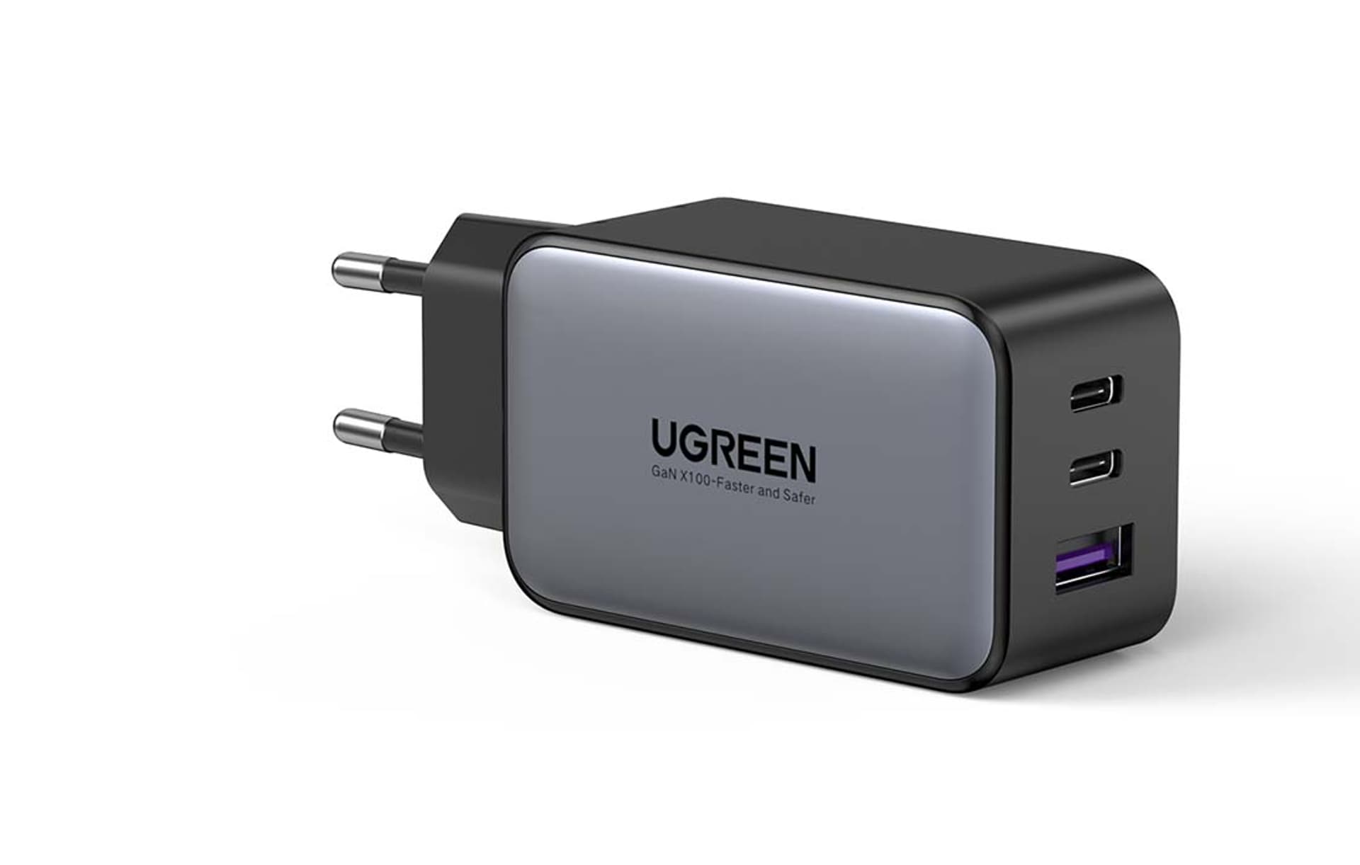 

Ładowarka sieciowa UGREEN CD244, 1x USB-A QC4.0, 2x USB-C, 65W, PD3.0 (czarna)