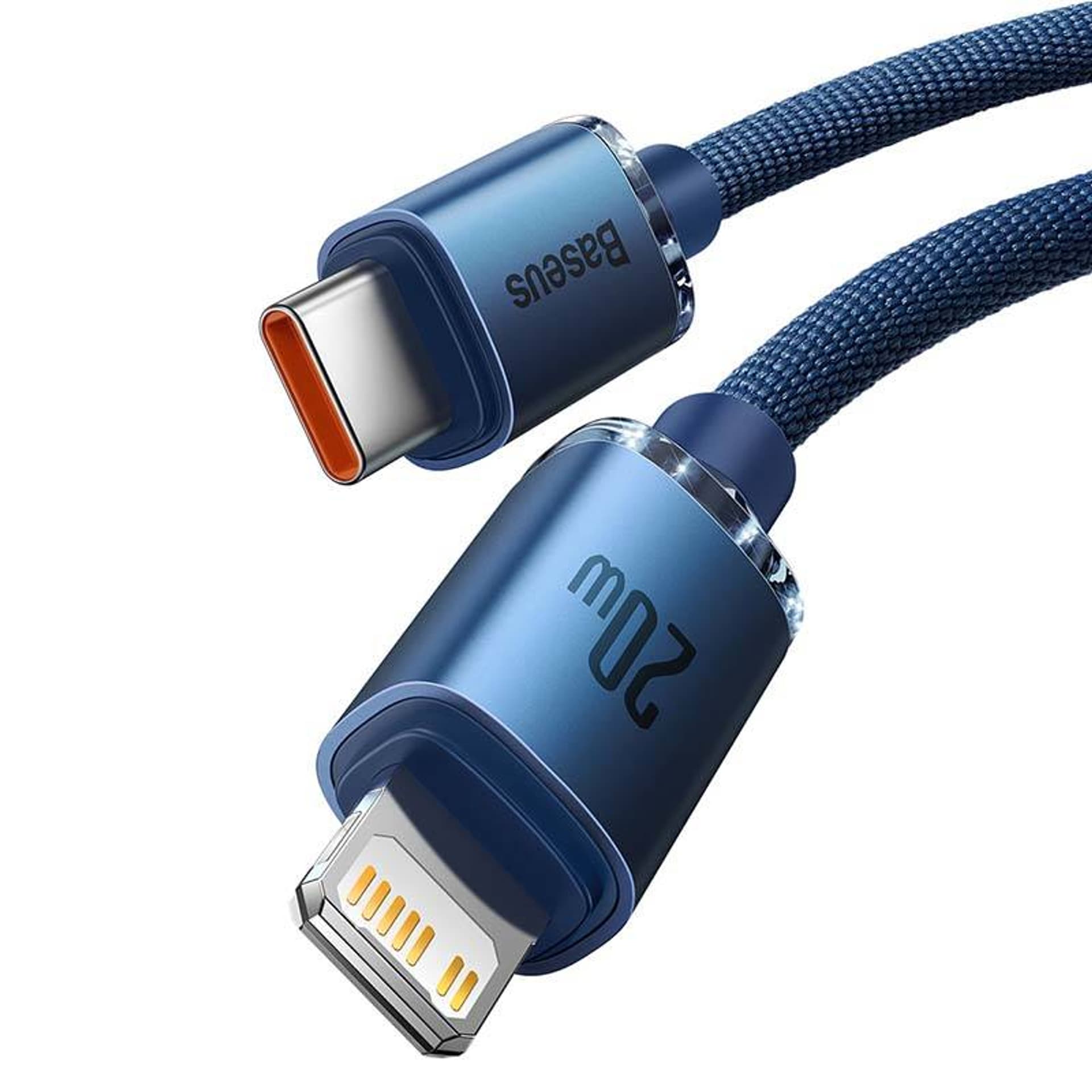 

Kabel USB-C do Lightning Baseus Crystal, 20W, 1.2m (niebieski)
