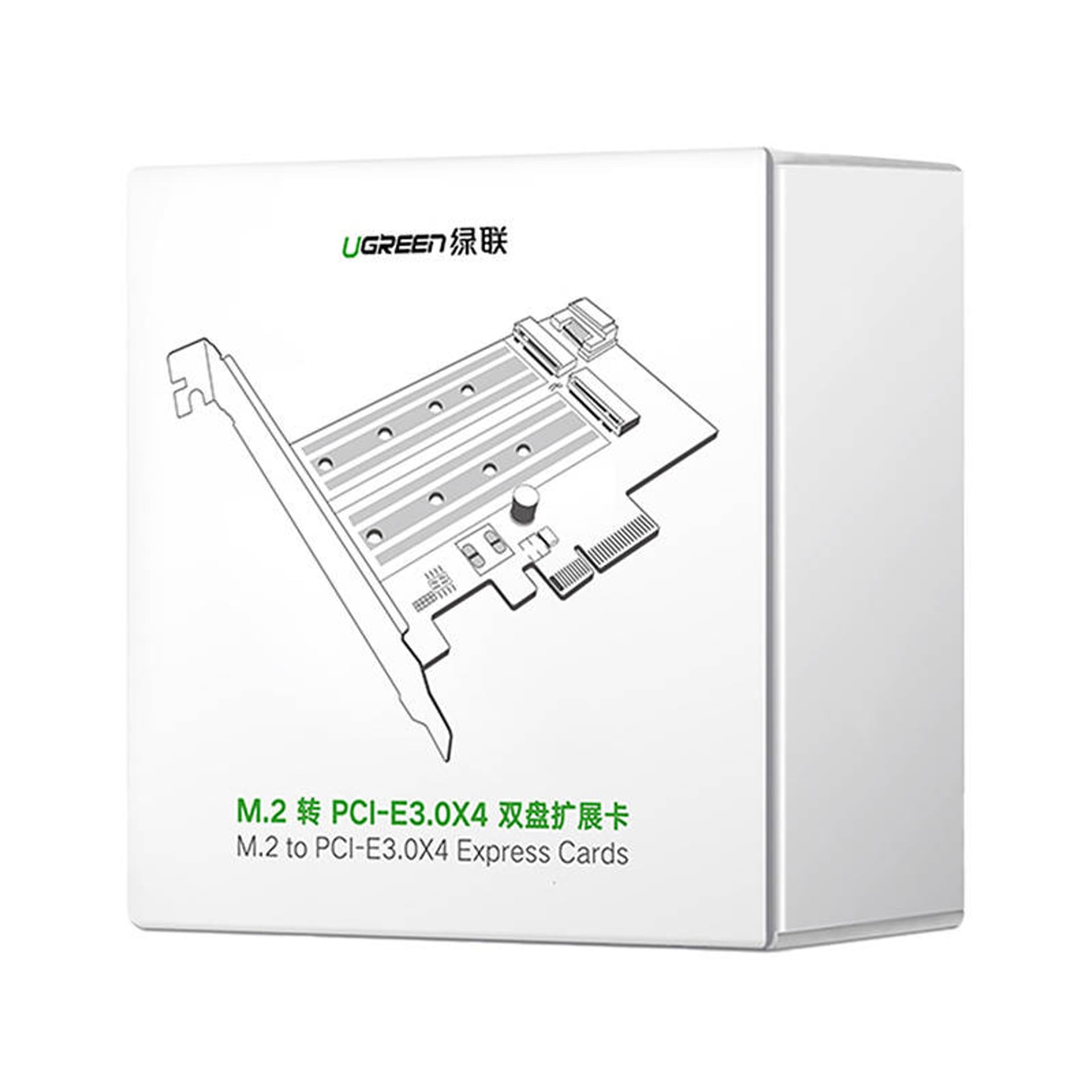 

Adapter UGREEN PCIe 3.0 x4 do M.2 M-Key + M.2 B-Key