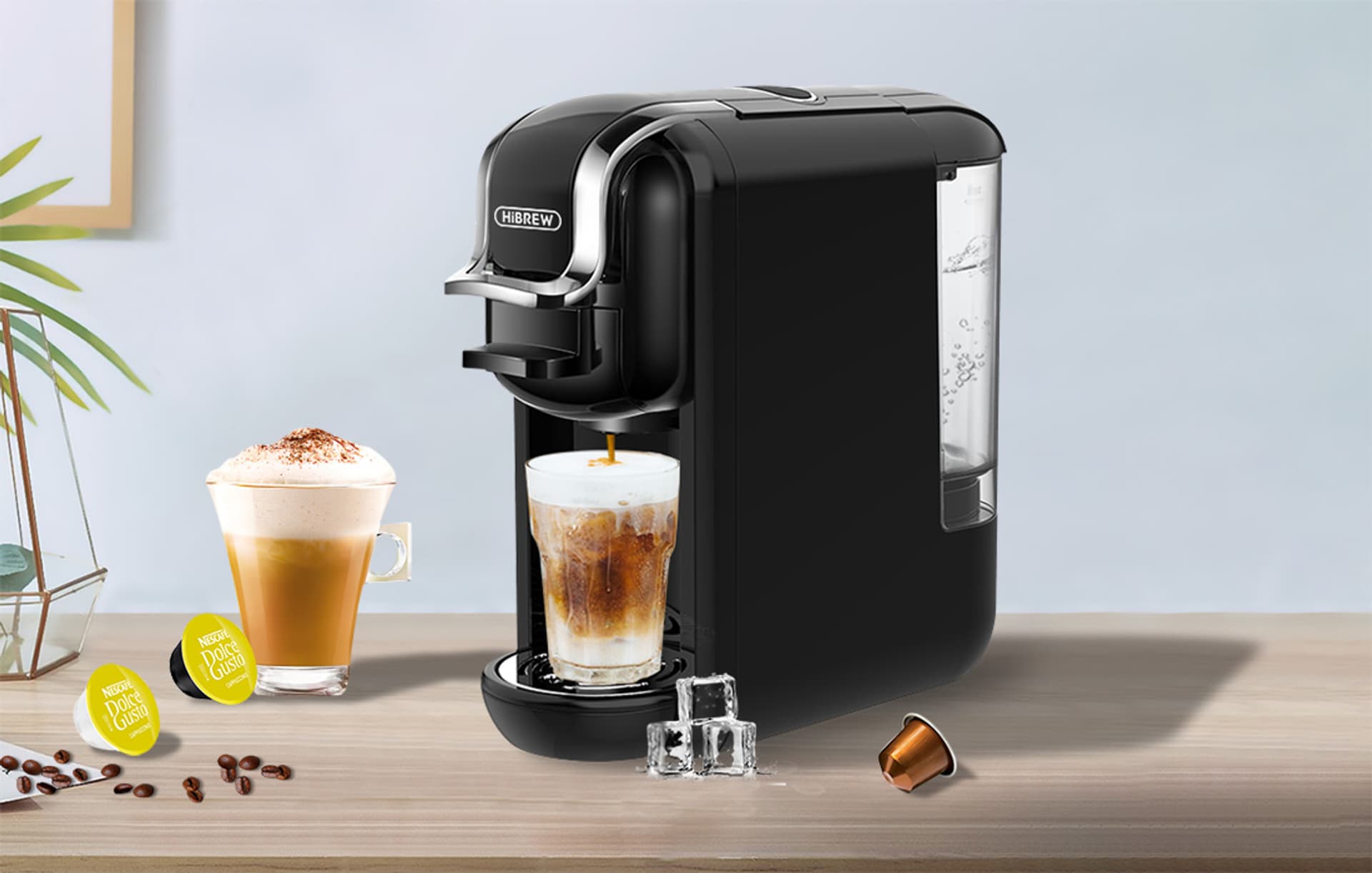 

Kapsułkowy ekspres do kawy 4w1 HiBREW H2A 1450W (czarny)