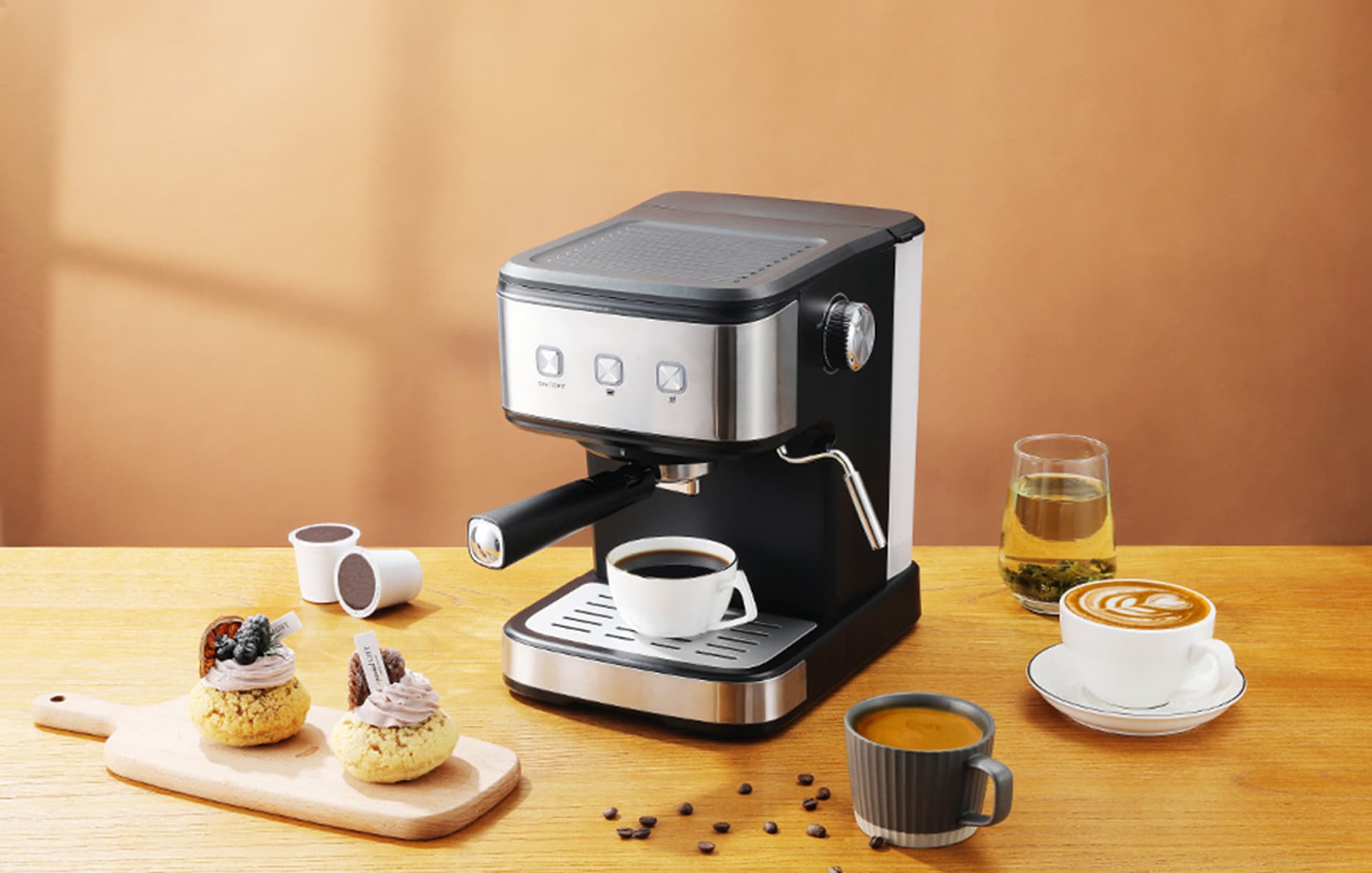 

Kolbowy ekspres do kawy i na kapsułki Nespresso 2w1 Sboly 8501