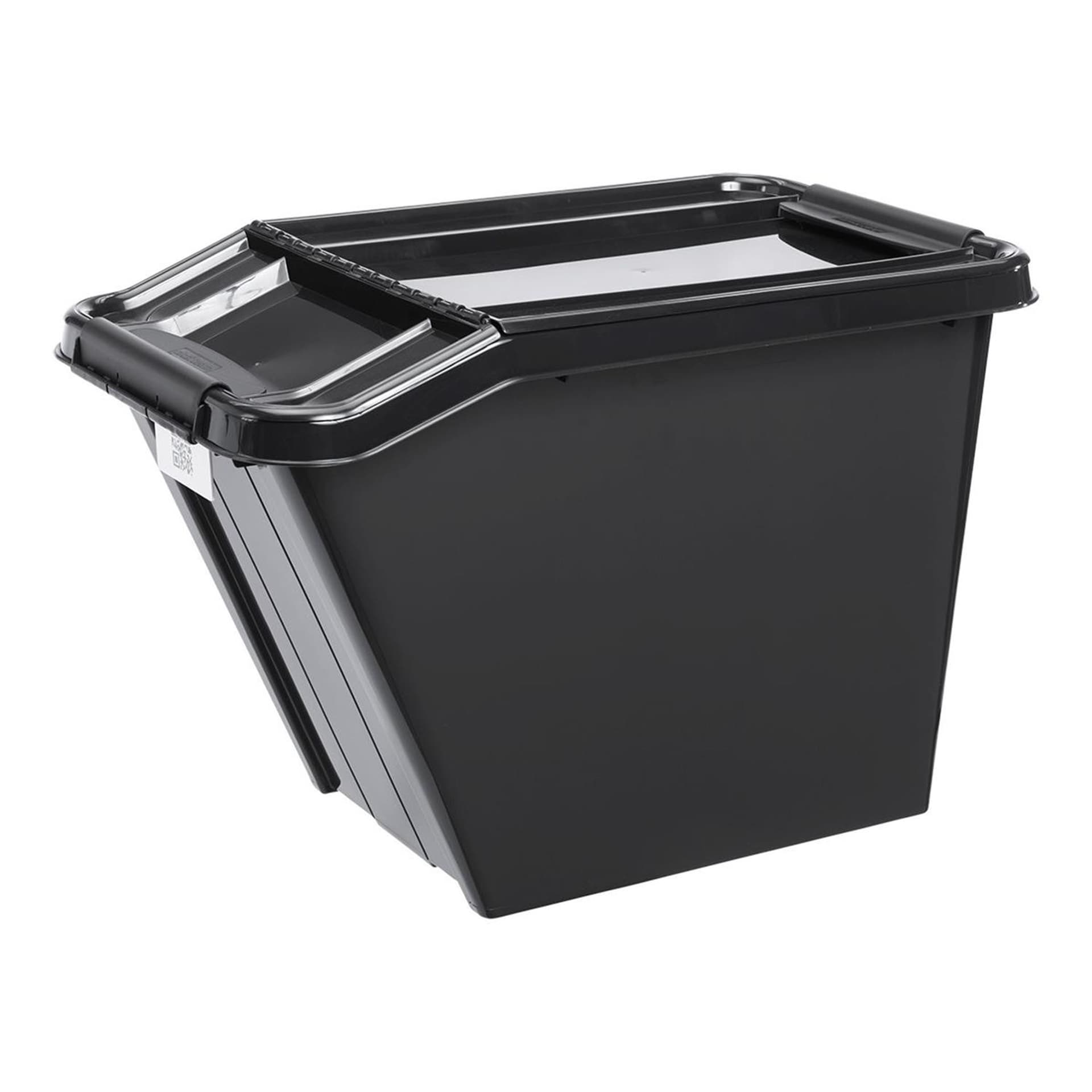 

Pojemnik z pokrywą PlastTeam ProBox Recycle QR 58L pochyły czarny