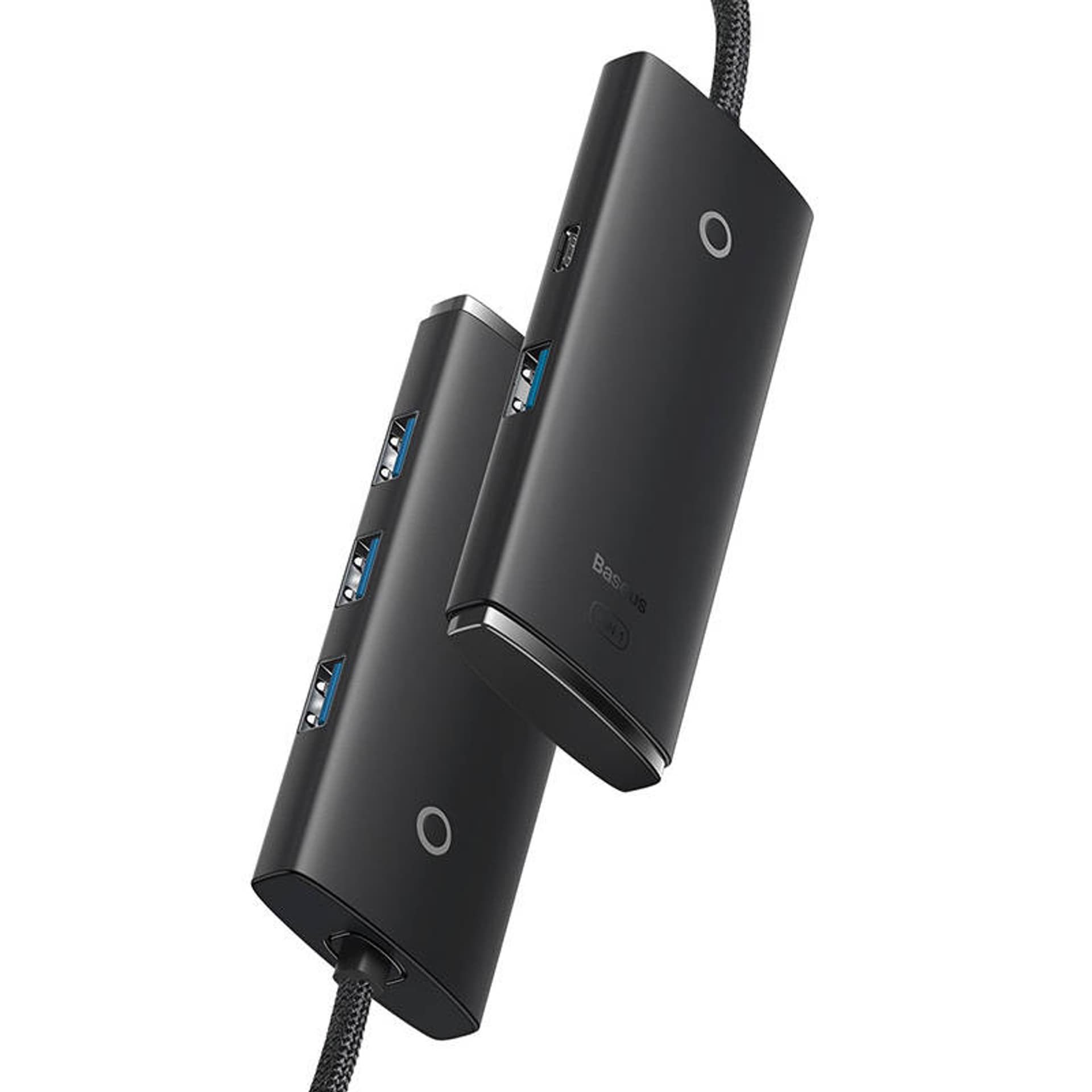 

Hub 4w1 Baseus Lite Series USB-C do 4x USB 3.0 + USB-C, 25cm (czarny)