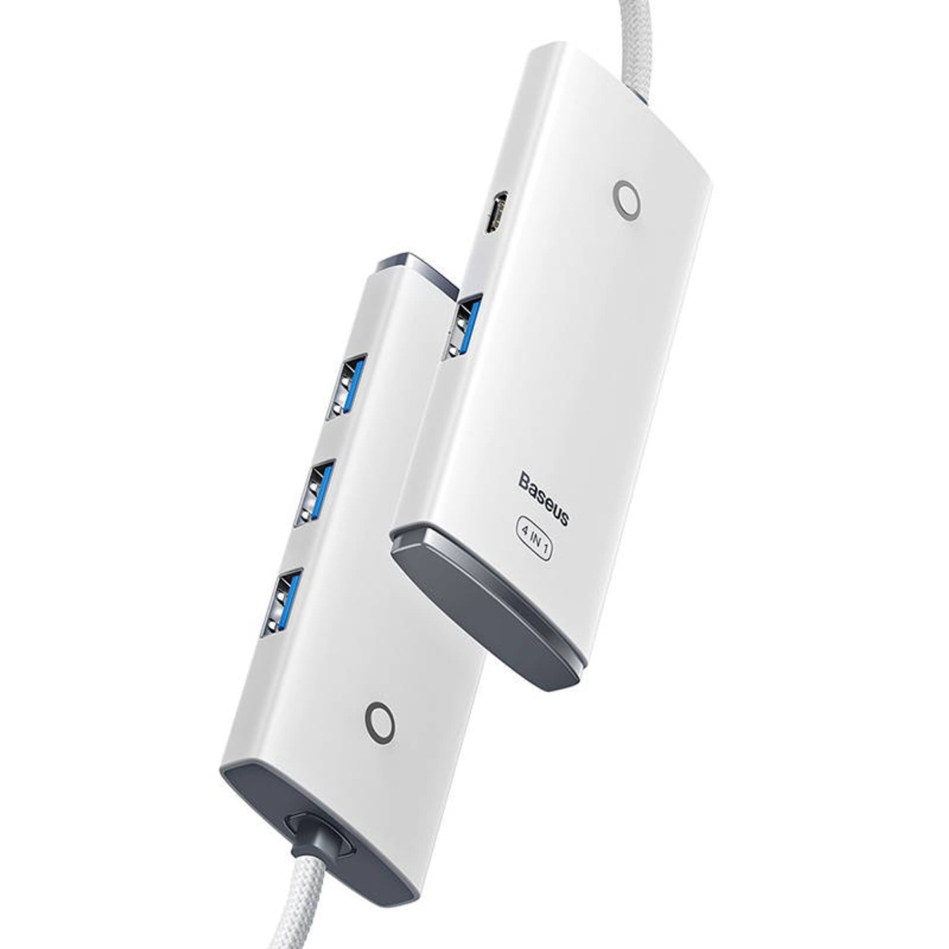 

Hub 4w1 Baseus Lite Series USB-C do 4x USB 3.0 + USB-C, 1m (biały)