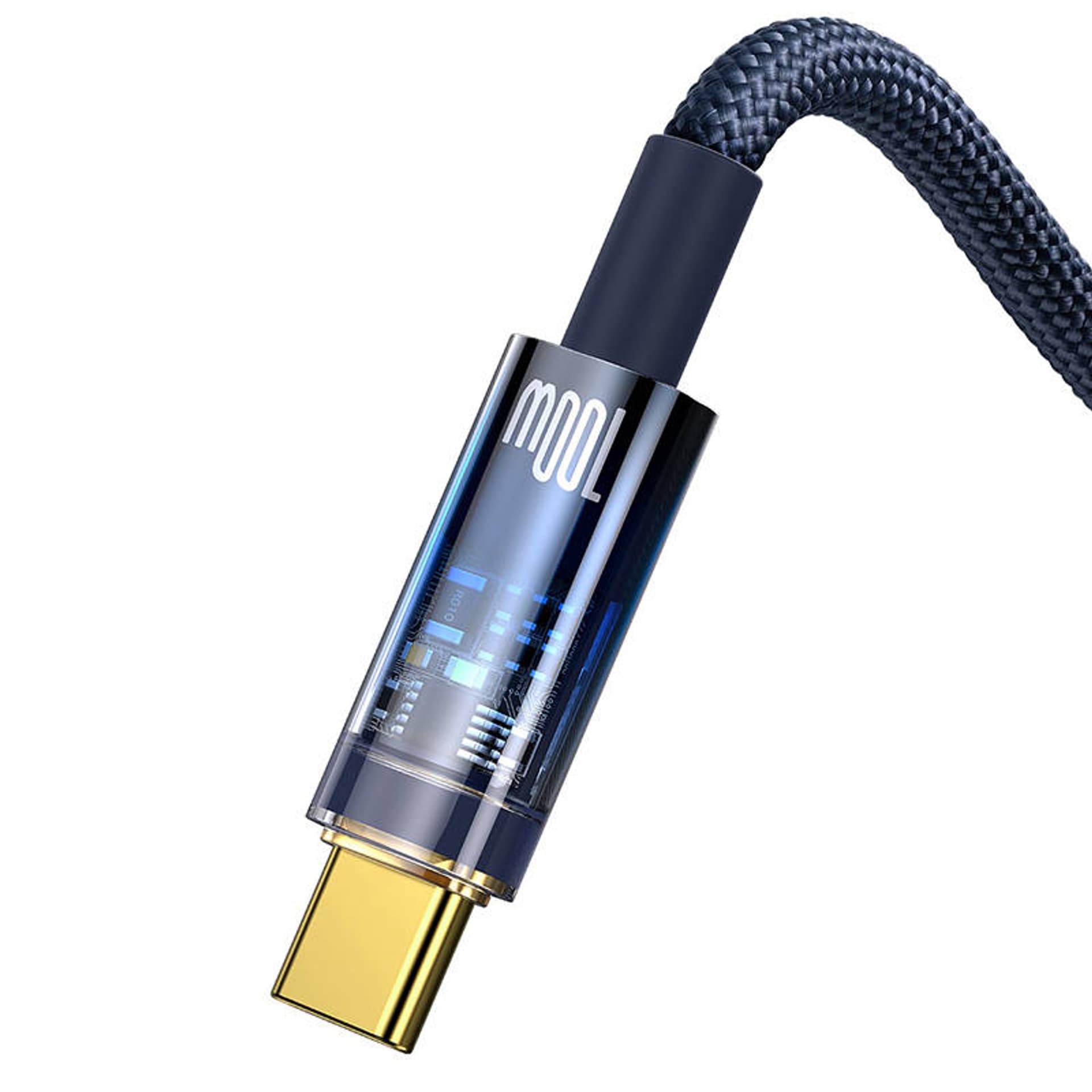 

Kabel USB do USB-C Baseus Explorer, 100W, 2m (niebieski)