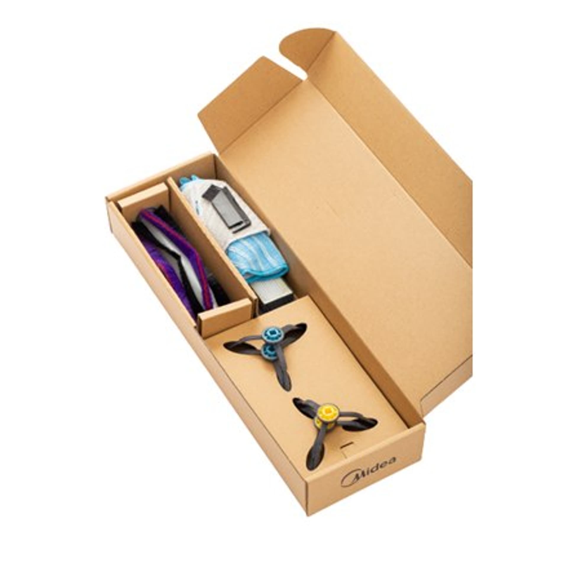 

Midea M7 Pro Spare Parts Kit x Side Brushes, 1x Cleaning Brush, 2x HEPA, 1x Mopping Cloth, 1x Vibration Mopping Cloth, 1x Roller