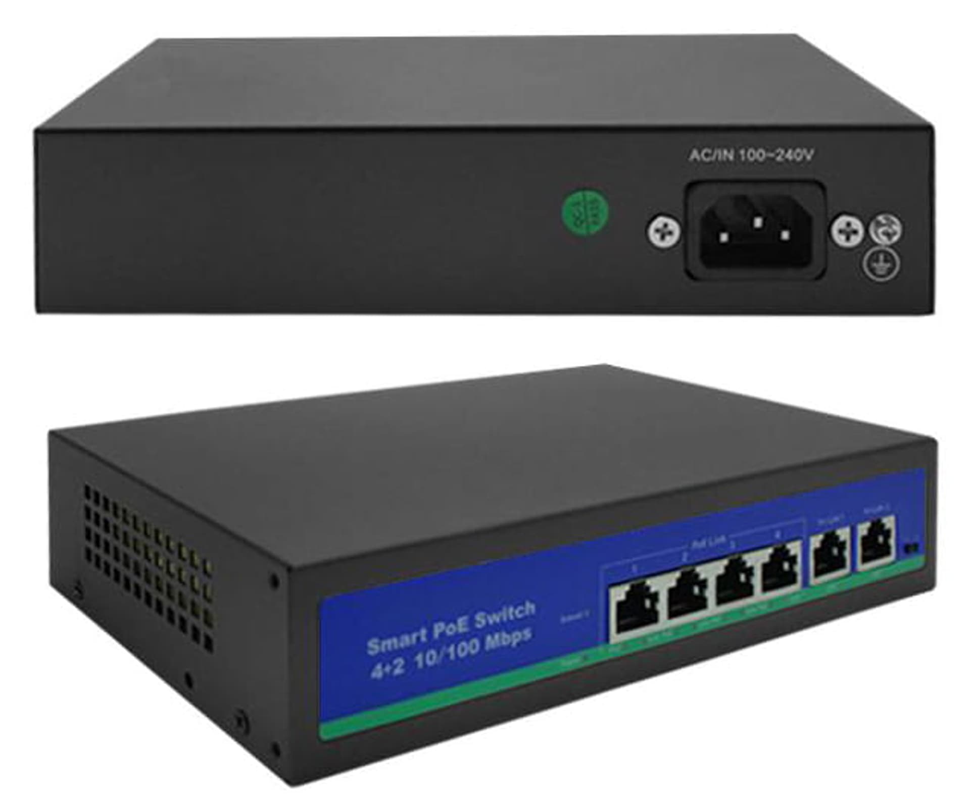 

Switch 4-portowy PoE 802.3af 2 xUPLINK, 1000Mbps