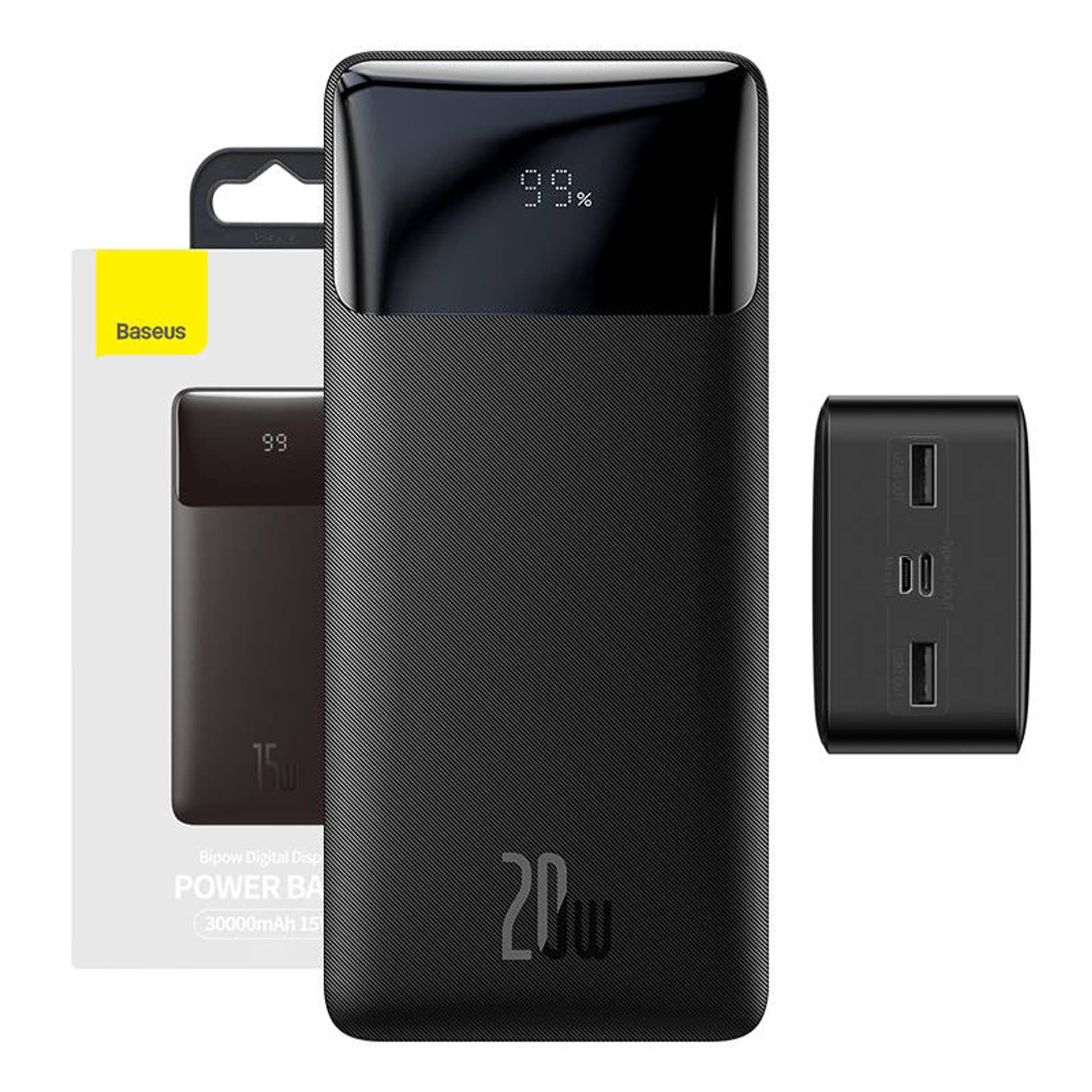 

Powerbank Baseus Bipow 30000mAh, 2xUSB, USB-C, 15W (czarny)