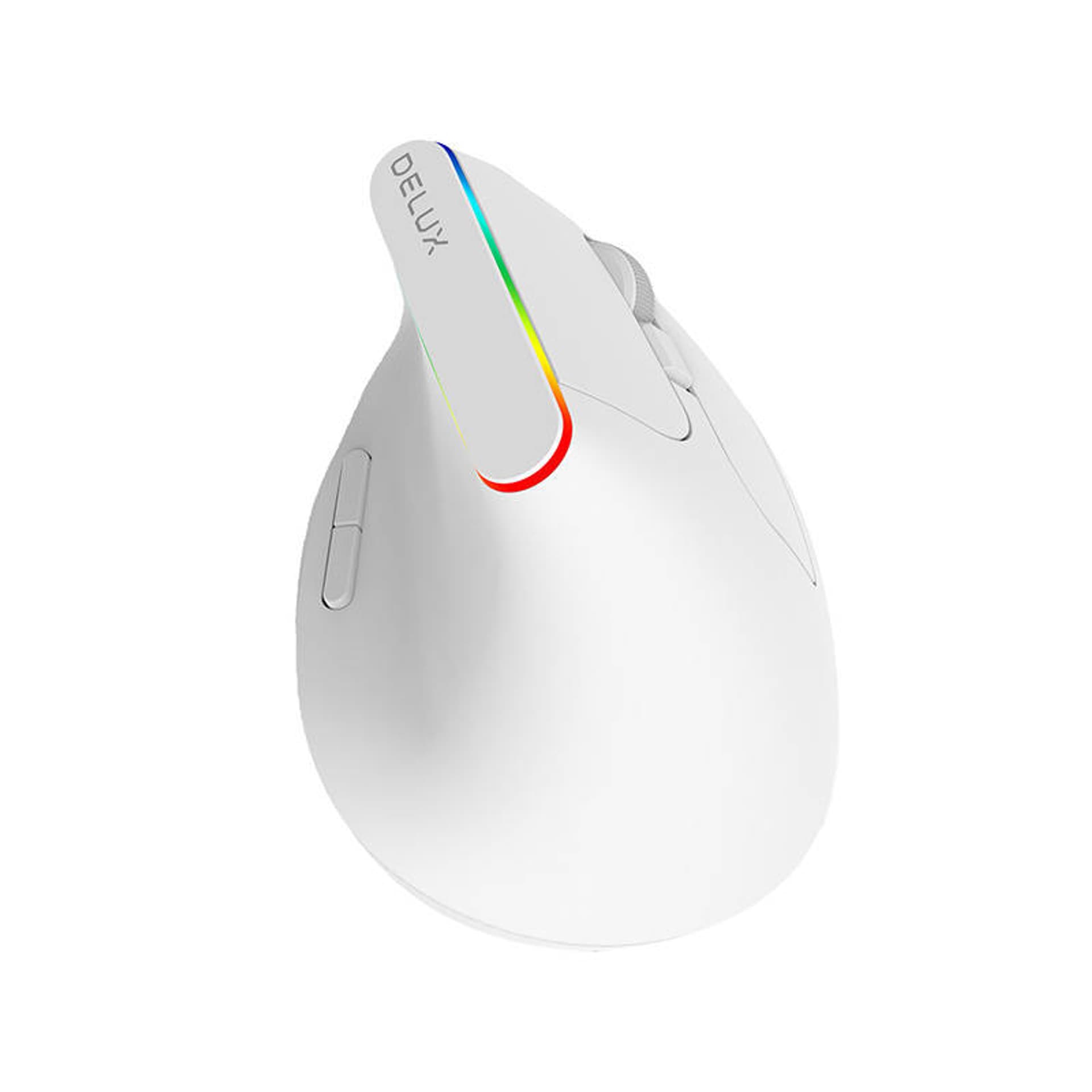 

Bezprzewodowa mysz pionowa Delux M618C 2.4G 1600DPI RGB (biała)