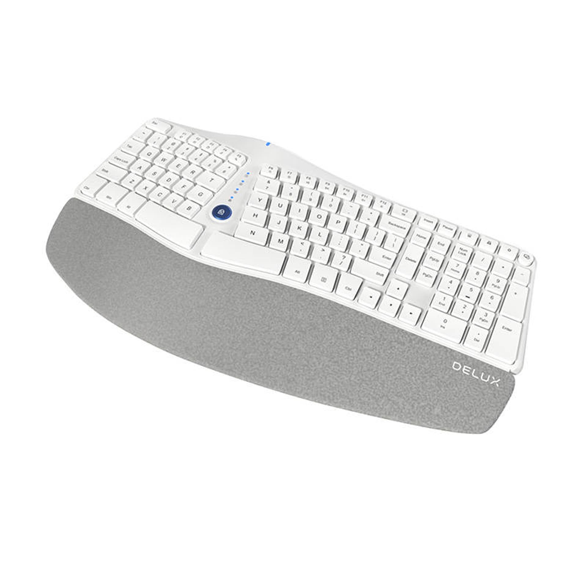 

Ergonomiczna klawiatura bezprzewodowa Delux GM901D BT+2.4G (biała)