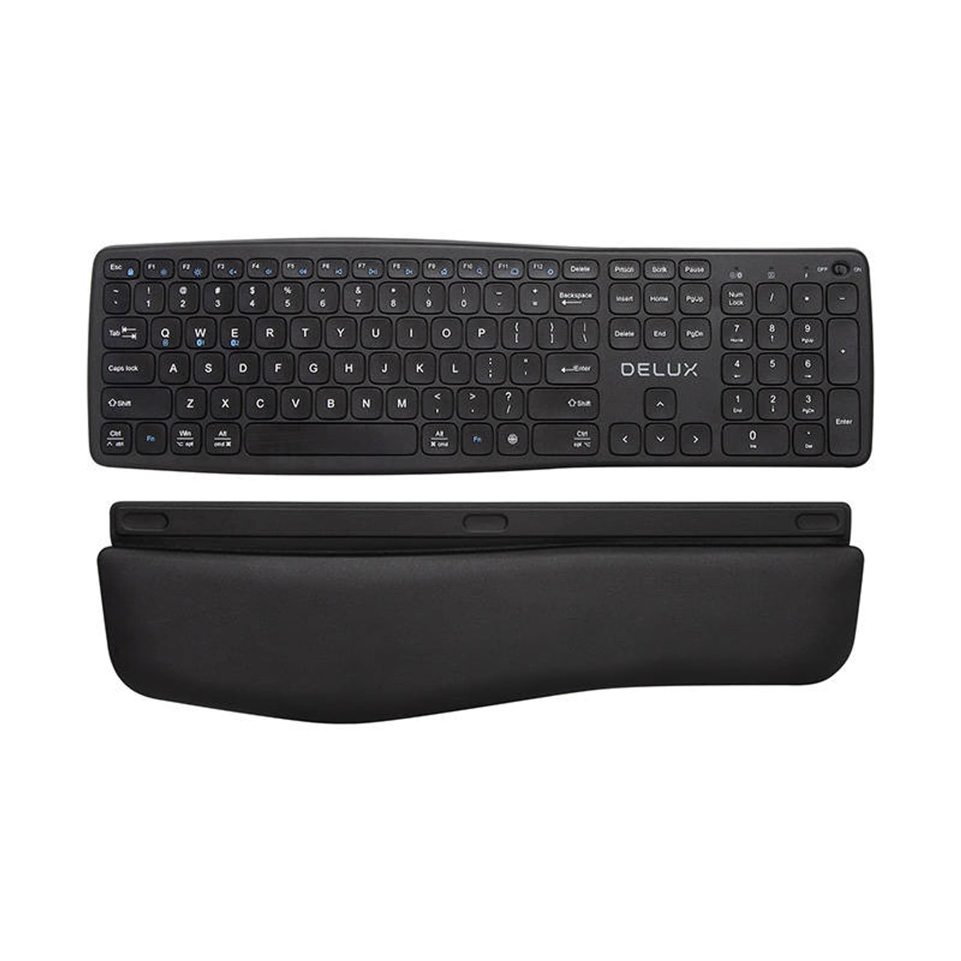 

Ergonomiczna klawiatura bezprzewodowa Delux GM908CV BT+2.4G (czarna)