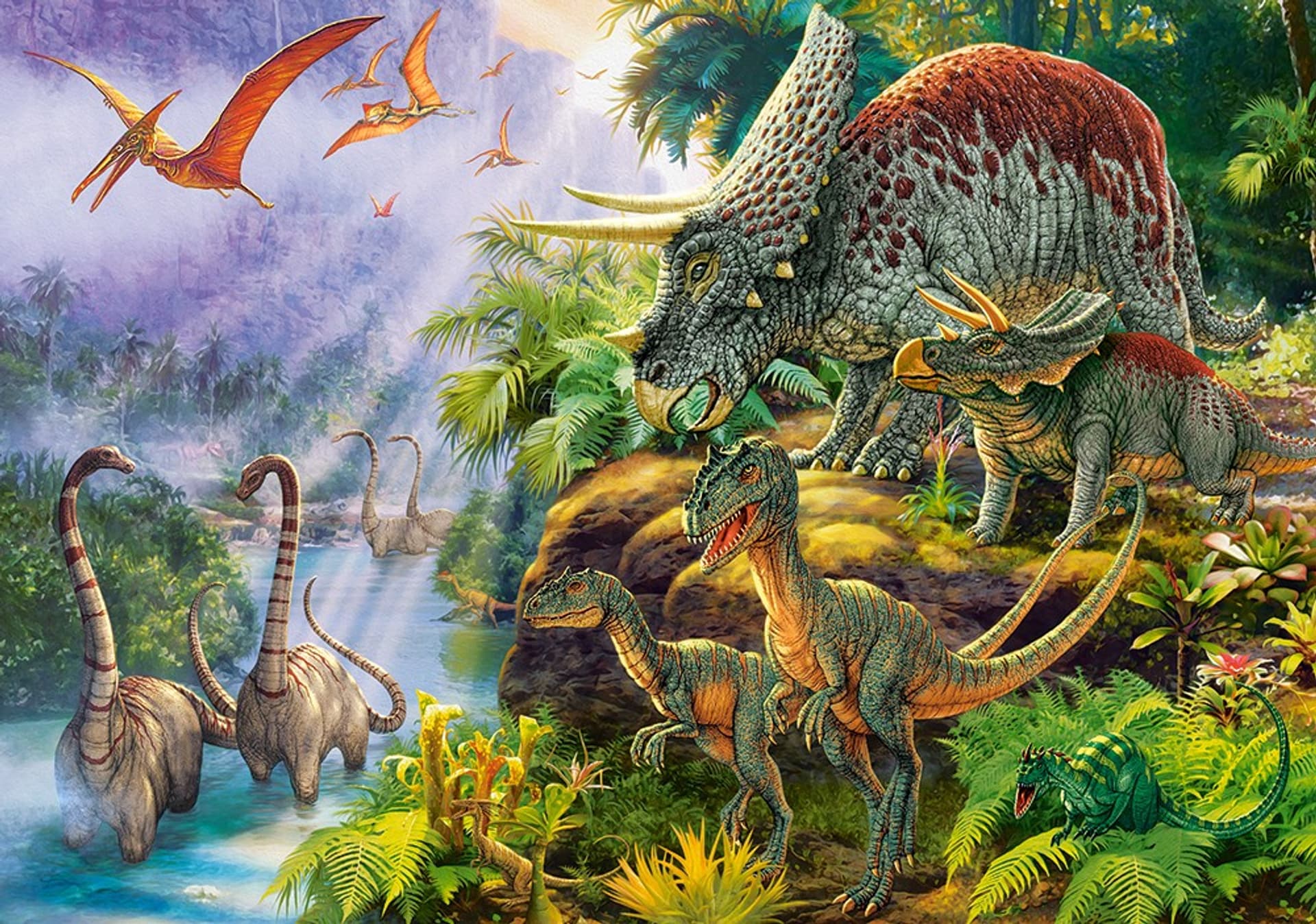 

Puzzle 500 elementów Dinozaury dolina