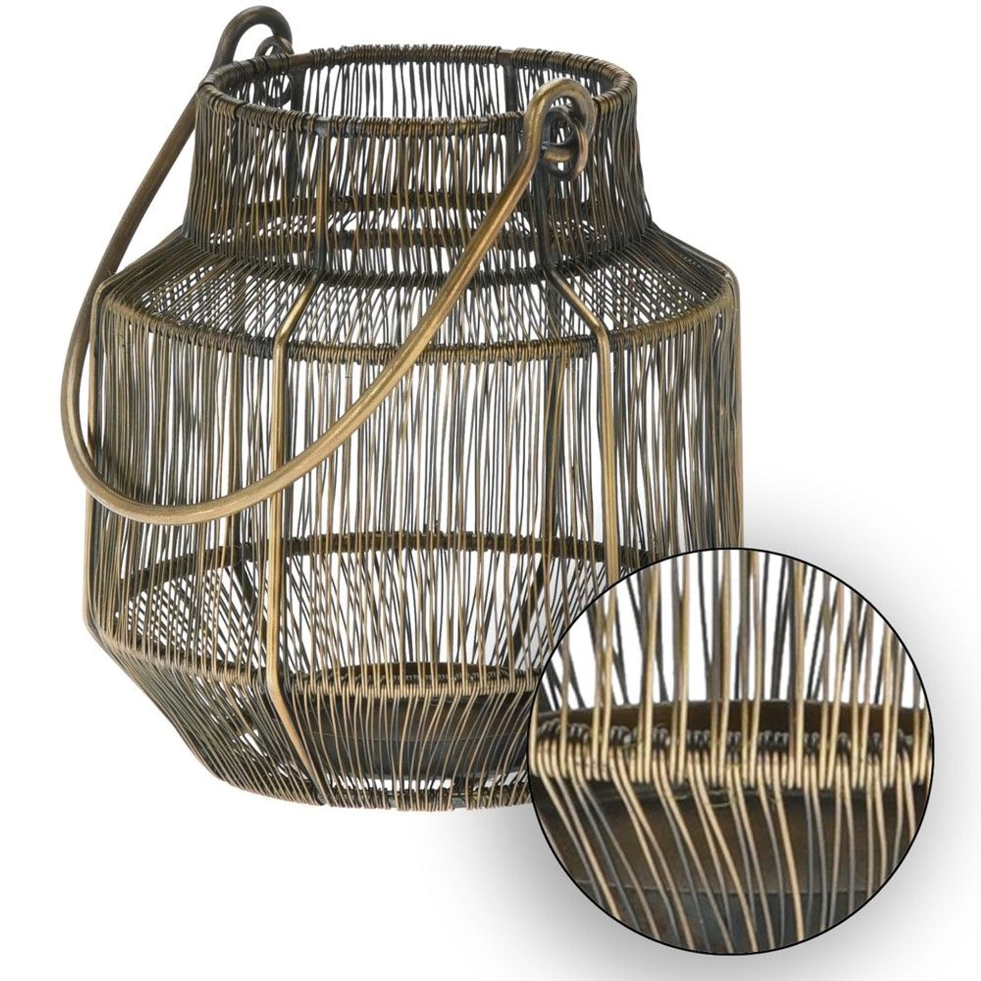 

Lampion druciany złoty z rączką 18 cm