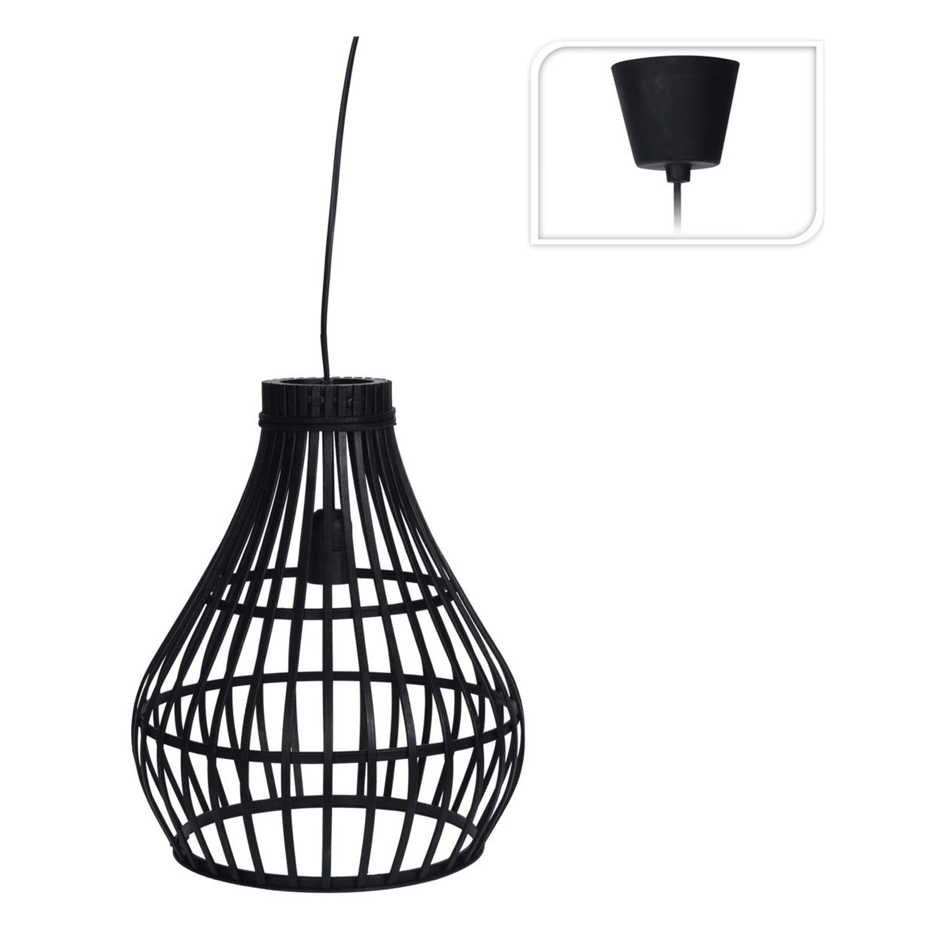 

Lampa sufitowa pleciona bambus czarna