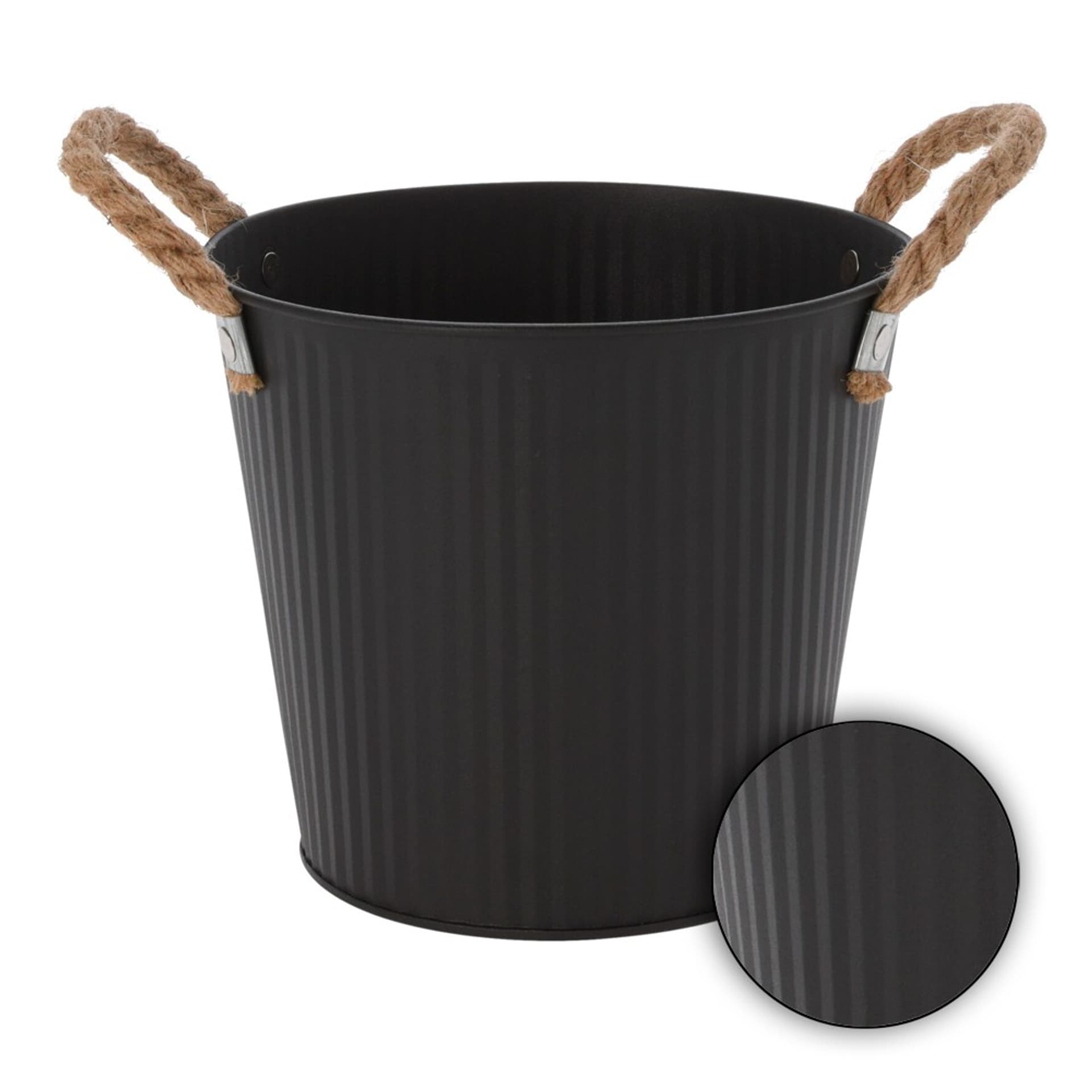 

Donica wiaderko na kwiaty czarne 16 cm