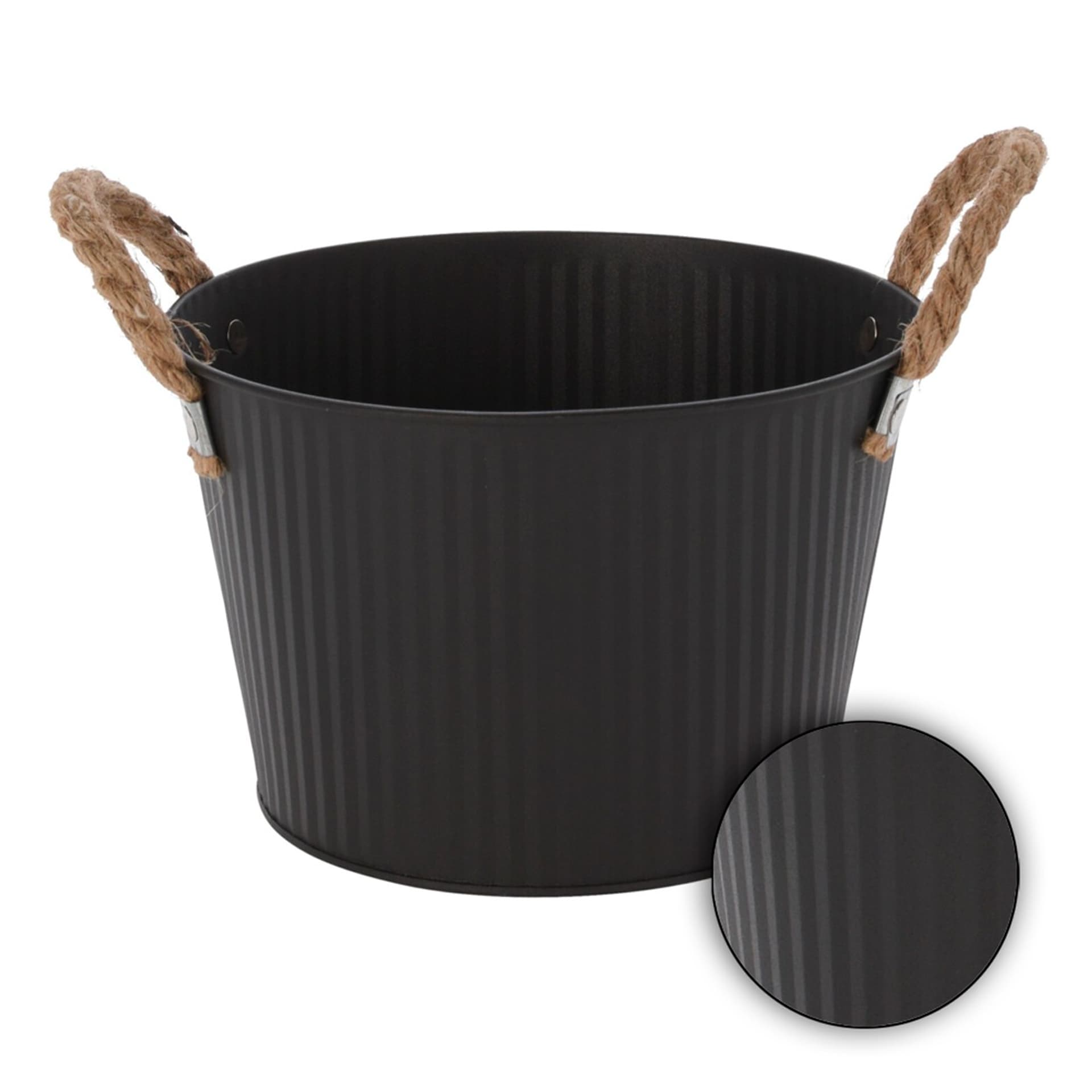 

Donica wiaderko na kwiaty czarne 13 cm