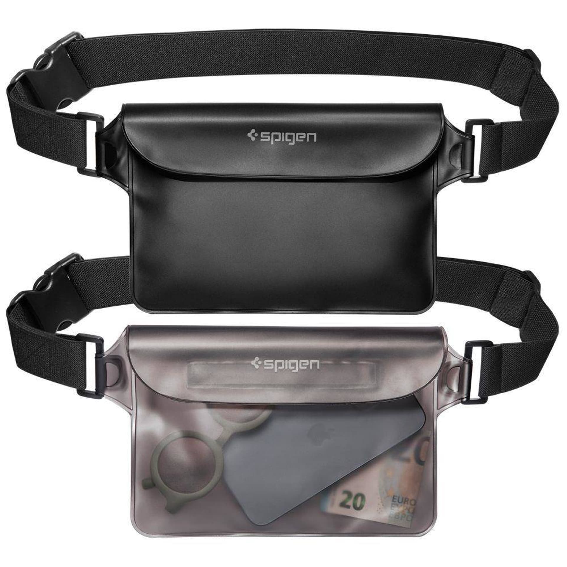 

Spigen Universal Waterproof Waist Bag czarny/black 2 szt. uniwersalna biodrowa saszetka wodoodporna AMP04531