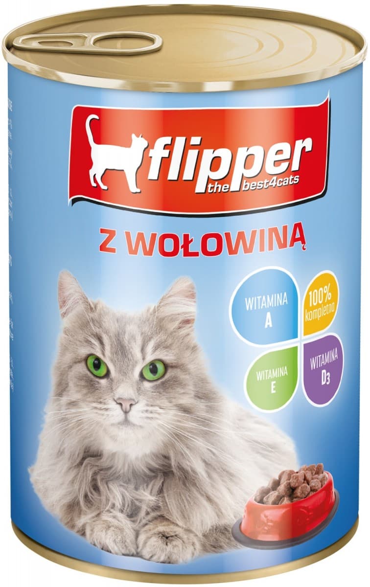 

Dolina Noteci Flipper z wołowiną w sosie kot 415g