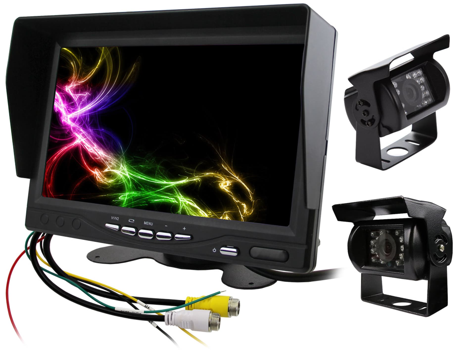 

Monitor samochodowy LCD 7" 4PIN 12V 24V oraz 2 kamery