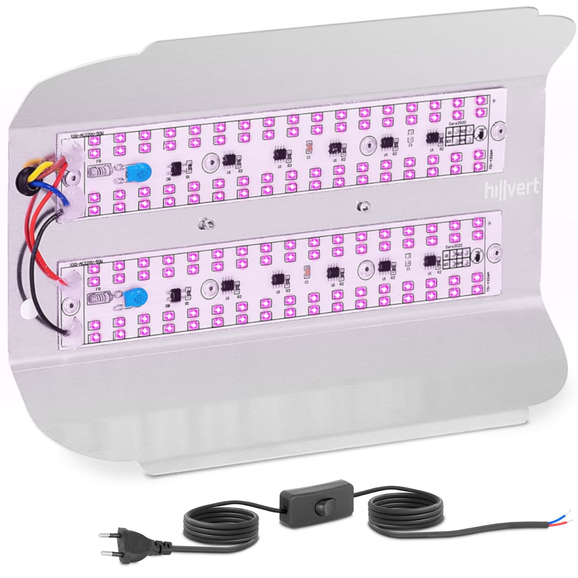 

Lampa do wzrostu uprawy roślin pełne spektrum 25 x 17 cm 136 LED 100 W srebrna