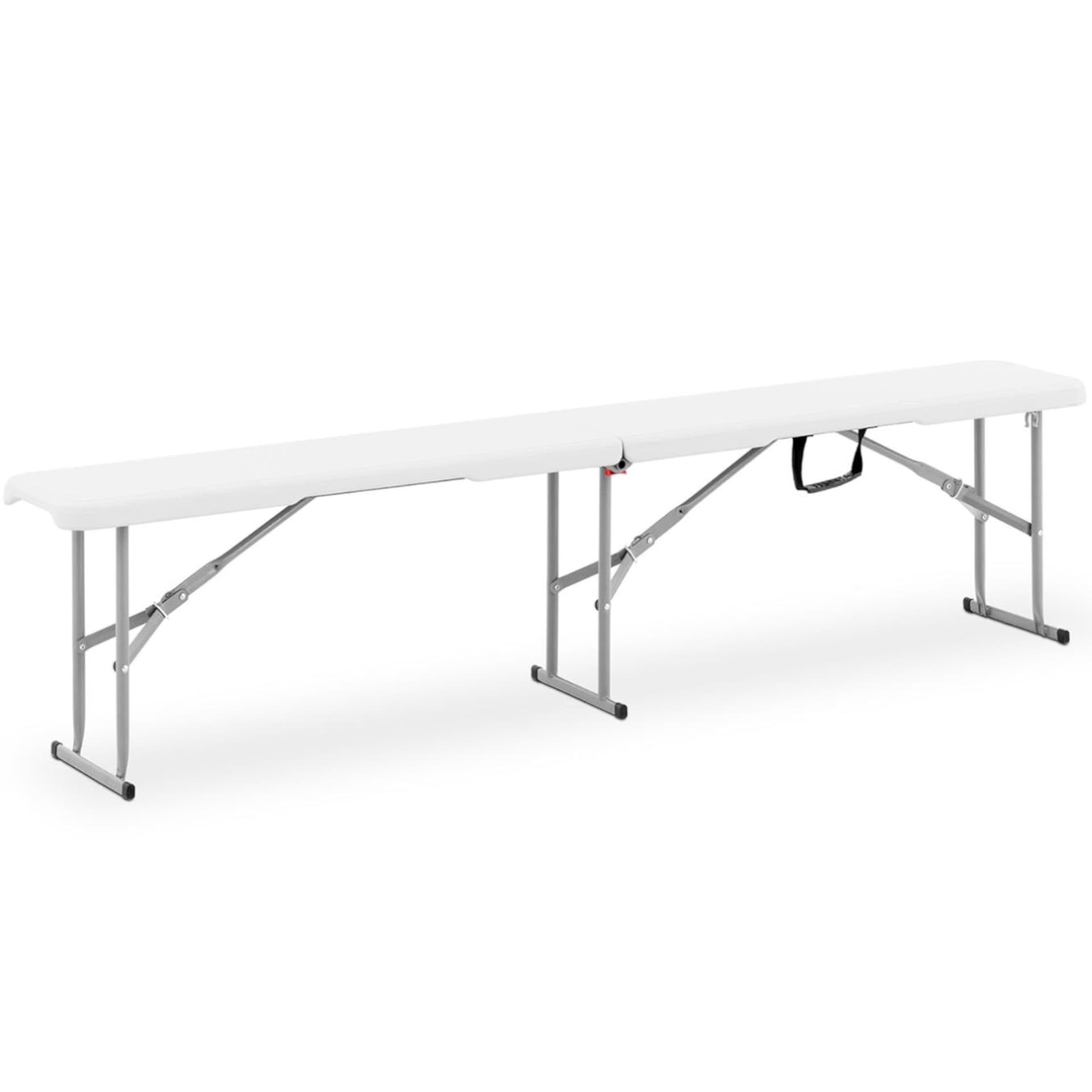 

Ławka cateringowa ogrodowa składana biała do 300 kg 183 x 30 x 43 cm