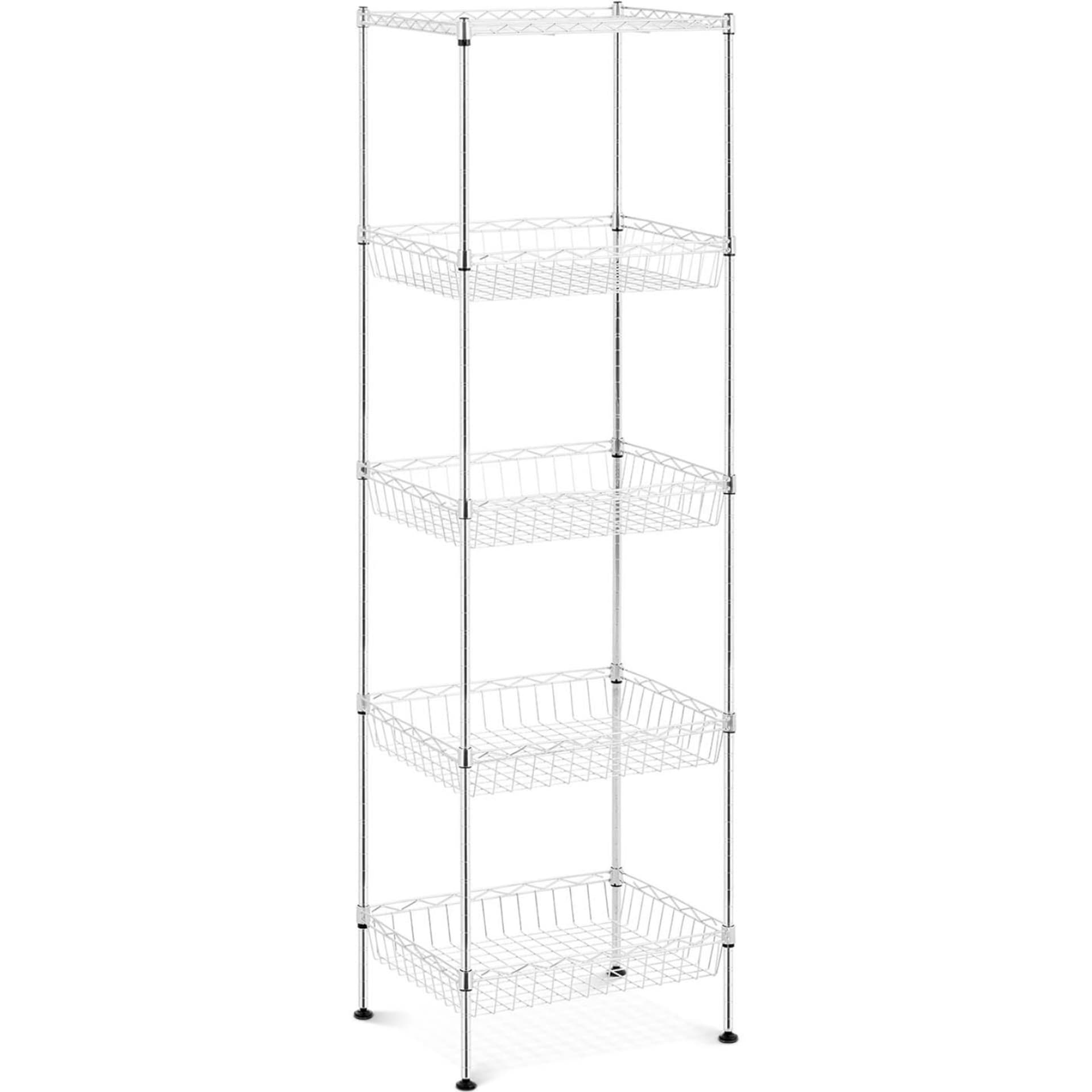 

Regał druciany metalowy do magazynu garderoby 5 koszy 45 x 35 x 152 cm do 100 kg