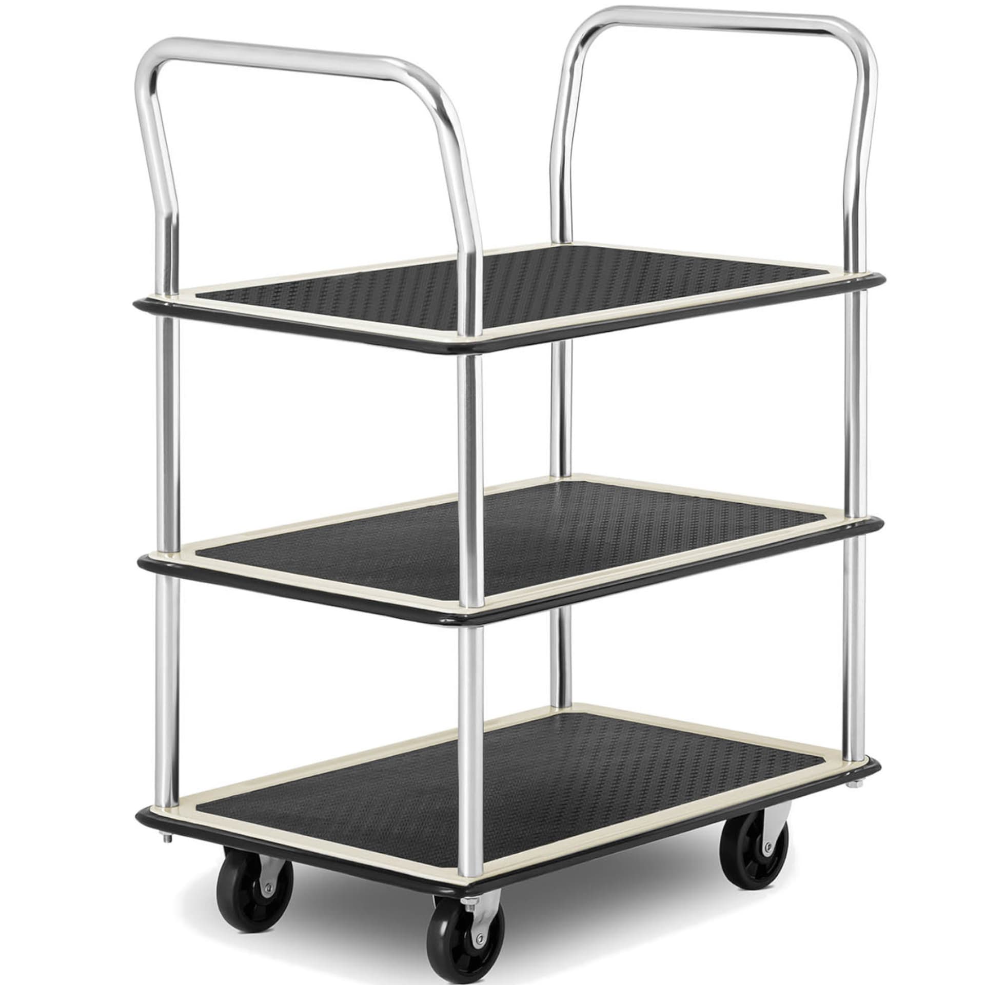 

Wózek półkowy transportowy z uchwytami 3 półki do 150 kg 72 x 43 cm