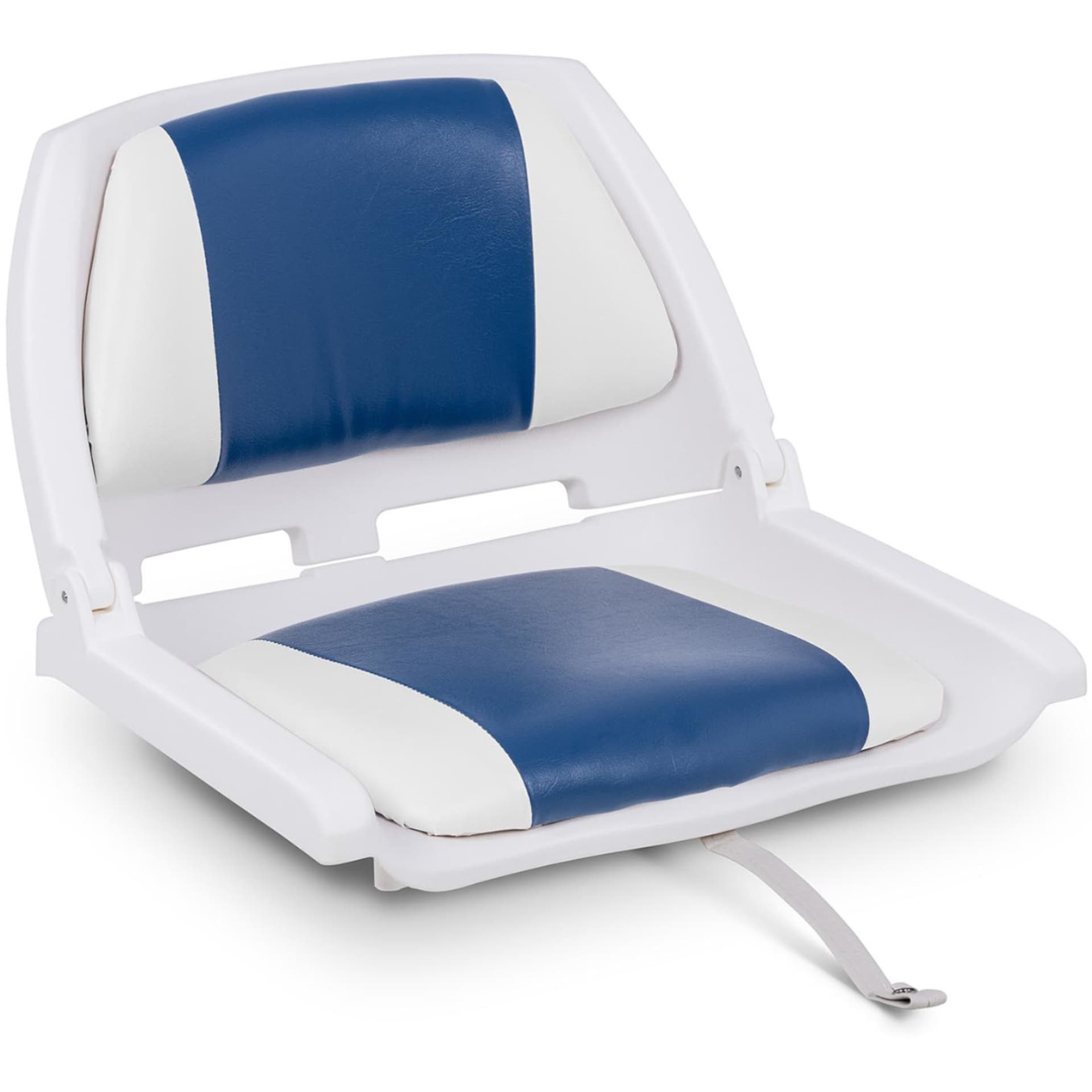 

Fotel siedzisko składane do łodzi motorówki niskie 45 x 51 x 38 cm biało-niebieskie