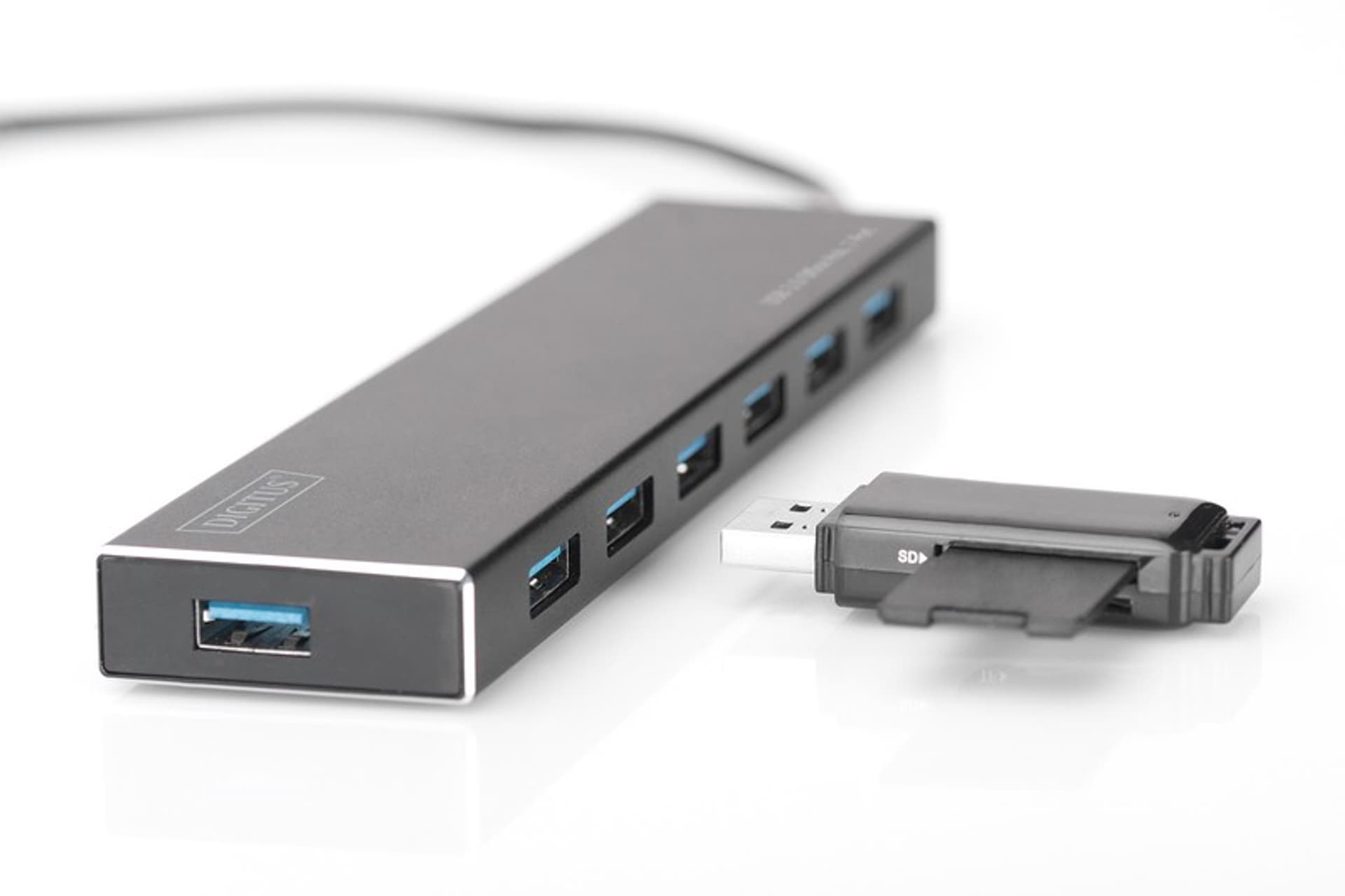 

HUB/Koncentrator 7-portowy USB 3.0 SuperSpeed, aktywny, Aluminium