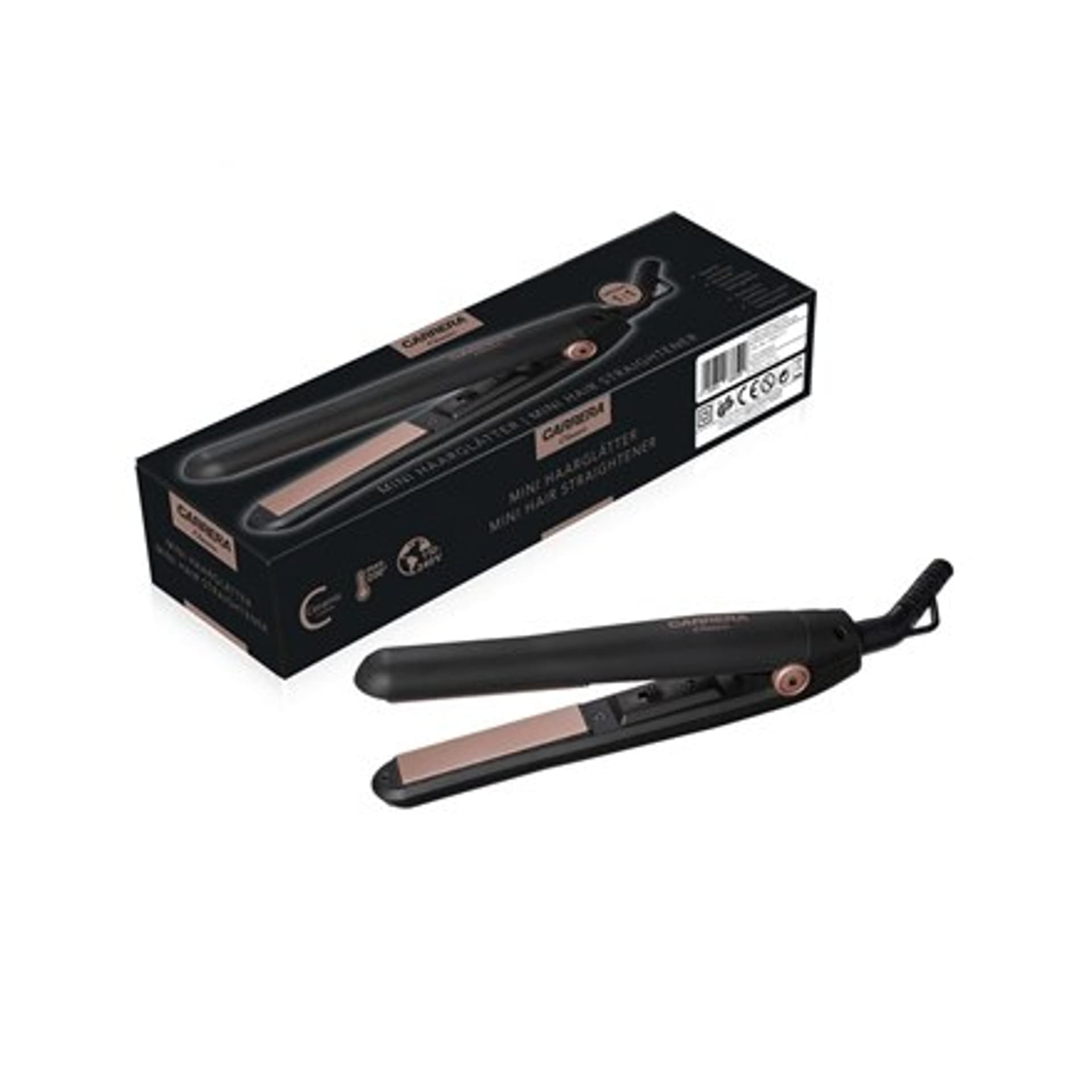 

Carrera Mini Hair Straightener Classic Art. 20261111 Ceramiczny system grzewczy, Temperatura (maks.) 200 °C, 25 W, Czarny/Różowy, Maks.) 200 °c/25 w/czarny/różow