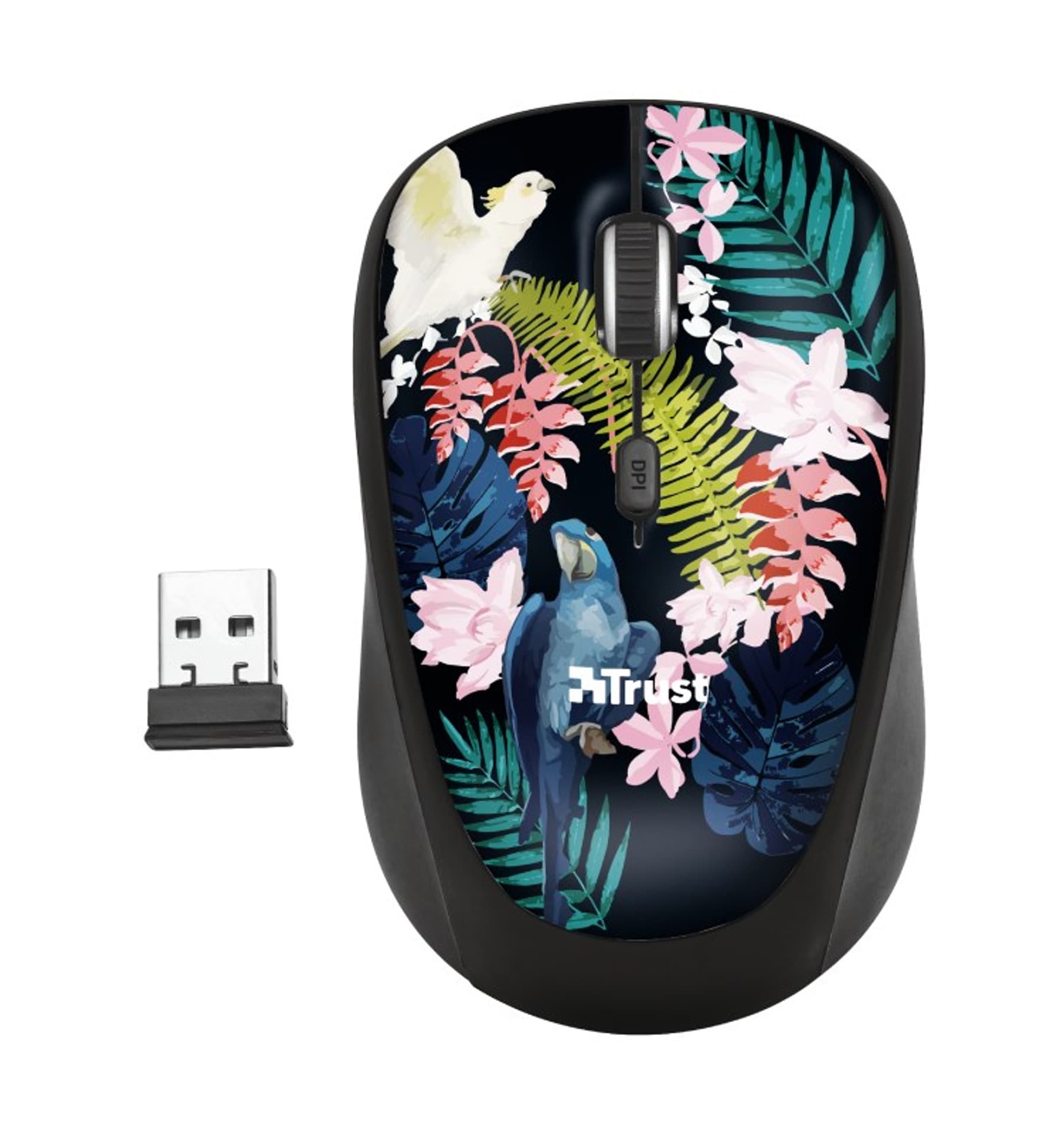 

Mysz Trust Yvi Wireless Parrot 23387 (optyczna; 1600 DPI; wielokolorowy)