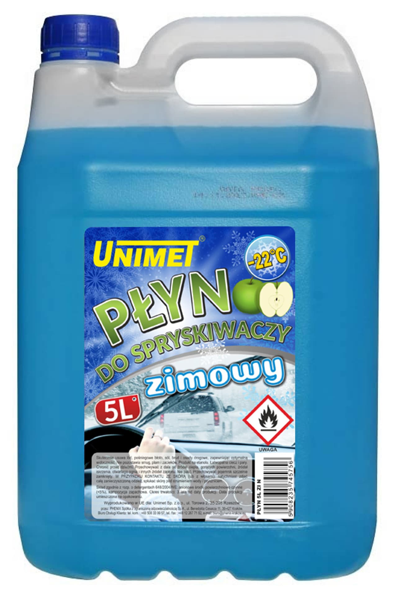

PŁYN DO SPRYSKIWACZY ZIMOWY 5L DO-22 NA ETANOLU NIEBIESKI