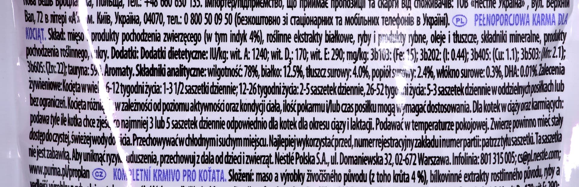 

Karma Purina Pro Plan KITTEN Indyk 85G