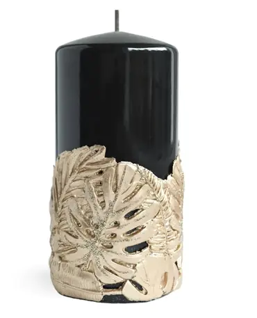 

Świeca MONSTERA NEW walec mały 8x13cm parafinowa czarna