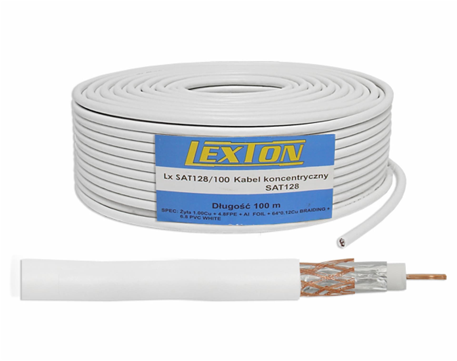 

Kabel koncentryczny SAT128, 1.02CU + 64 x 0.12CU, 100m. (1LM)