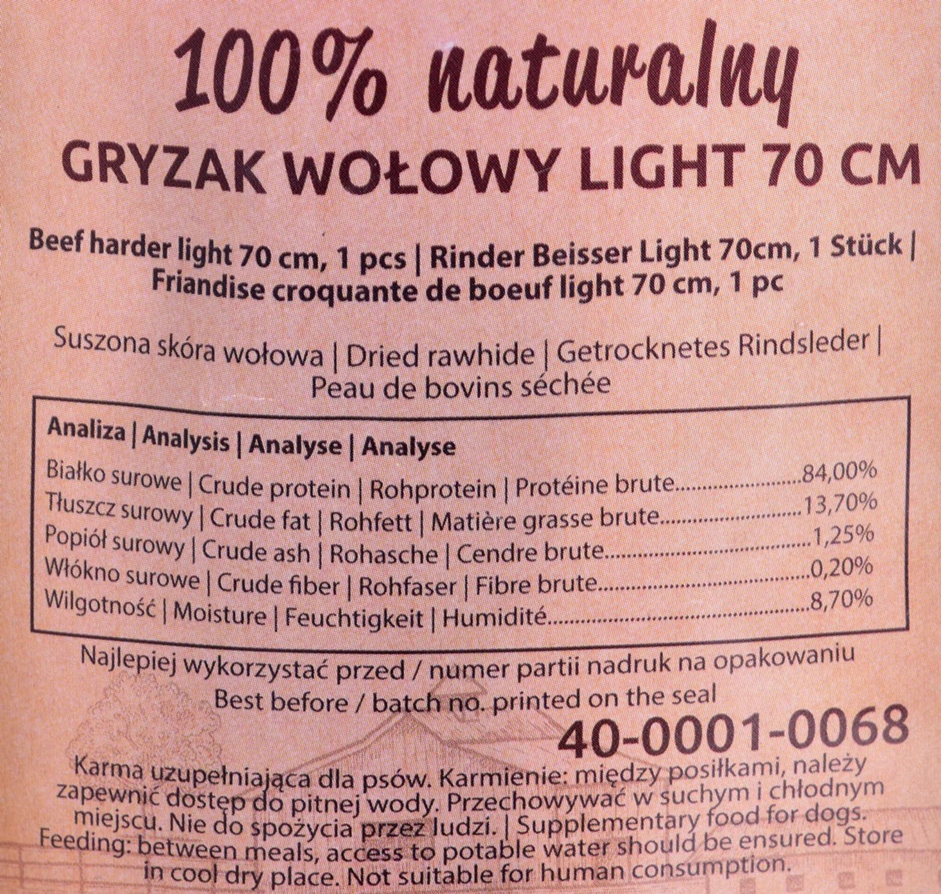 

MACED Przysmak dla psa gryzak wolowy light 70cm