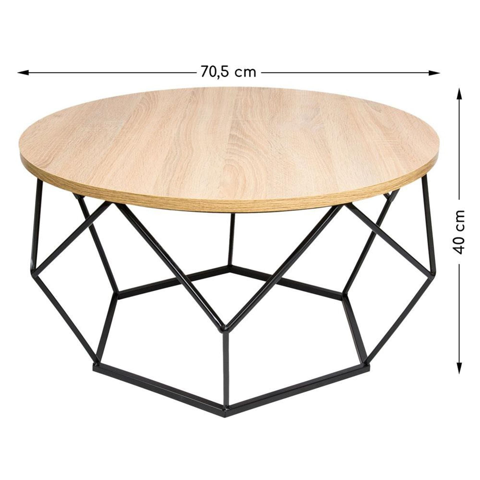 

Stolik kawowy Diamond 70 cm jasny dąb LOFT
