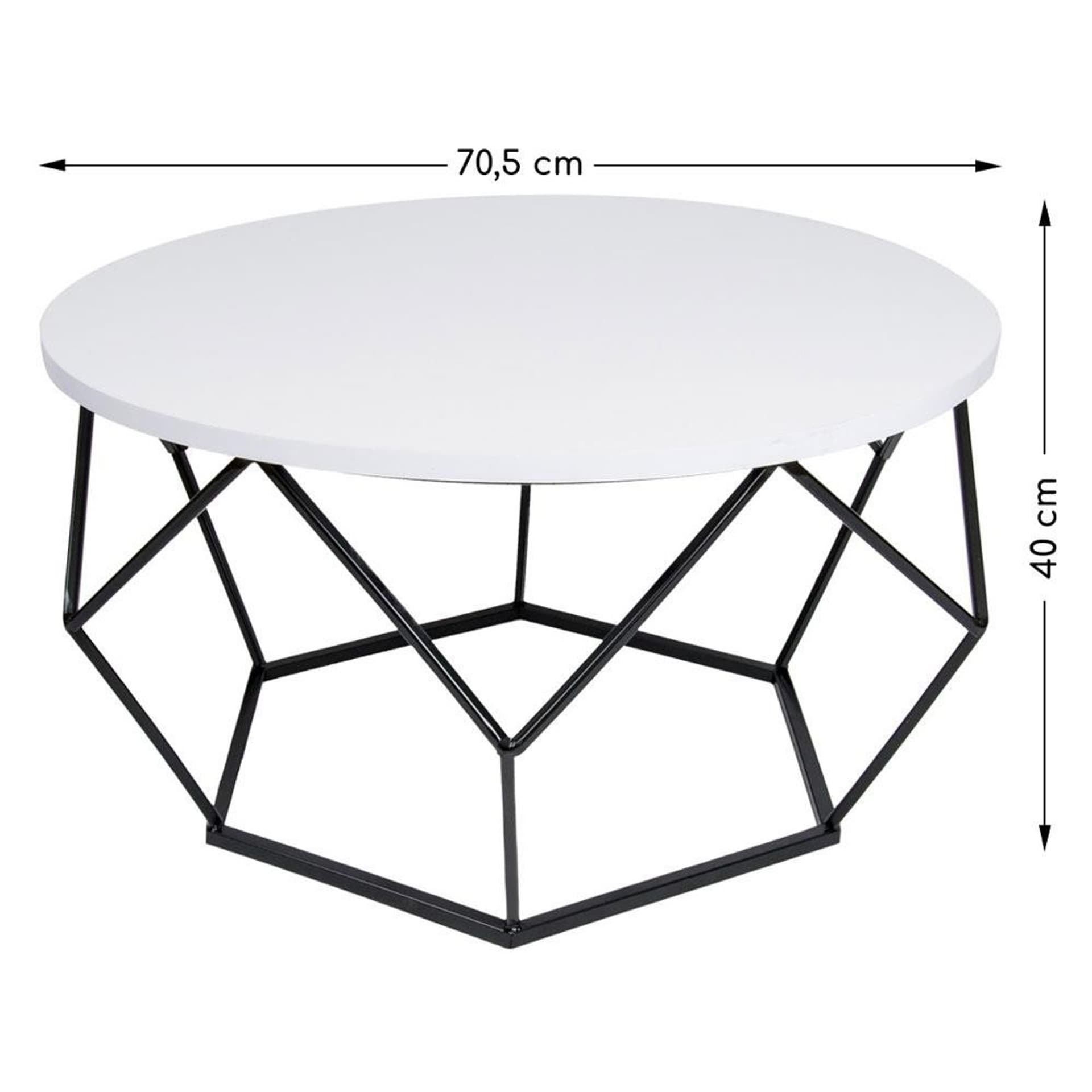 

Stolik kawowy Diamond 70 cm czarno biały LOFT