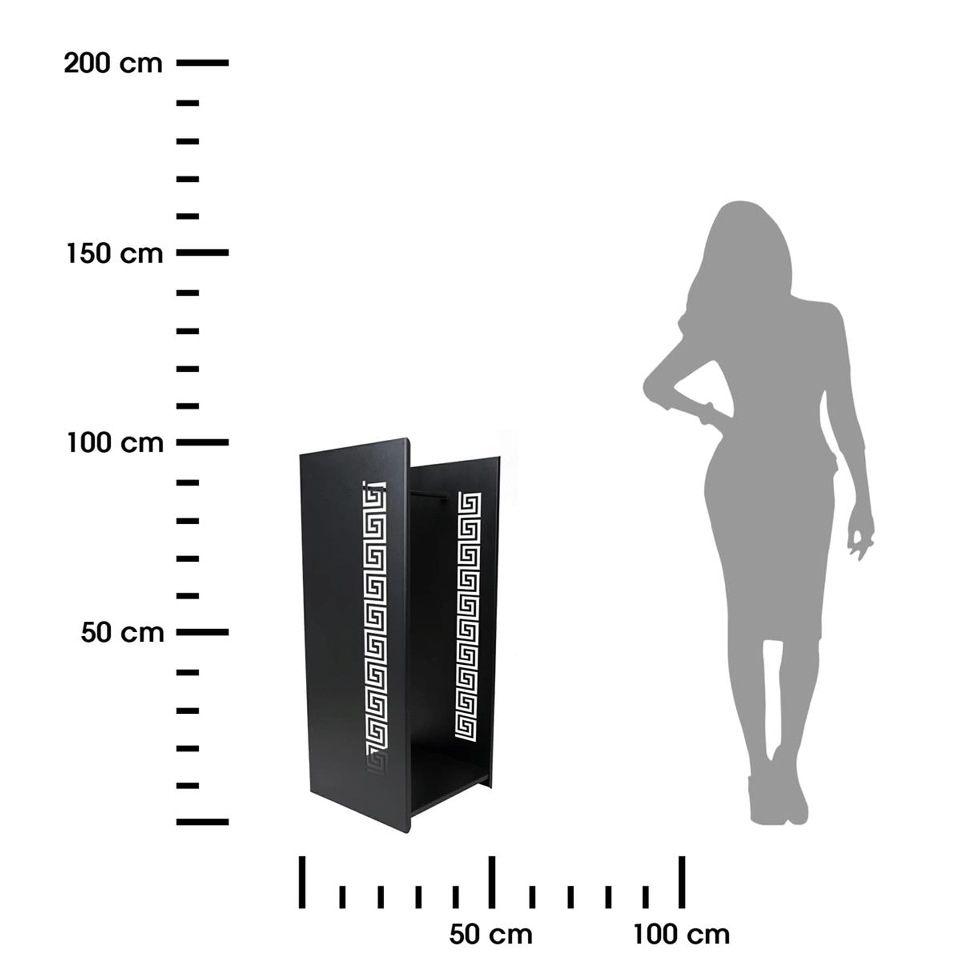 

Kosz na drewno z wyciętym wzorem Klucz 100 cm