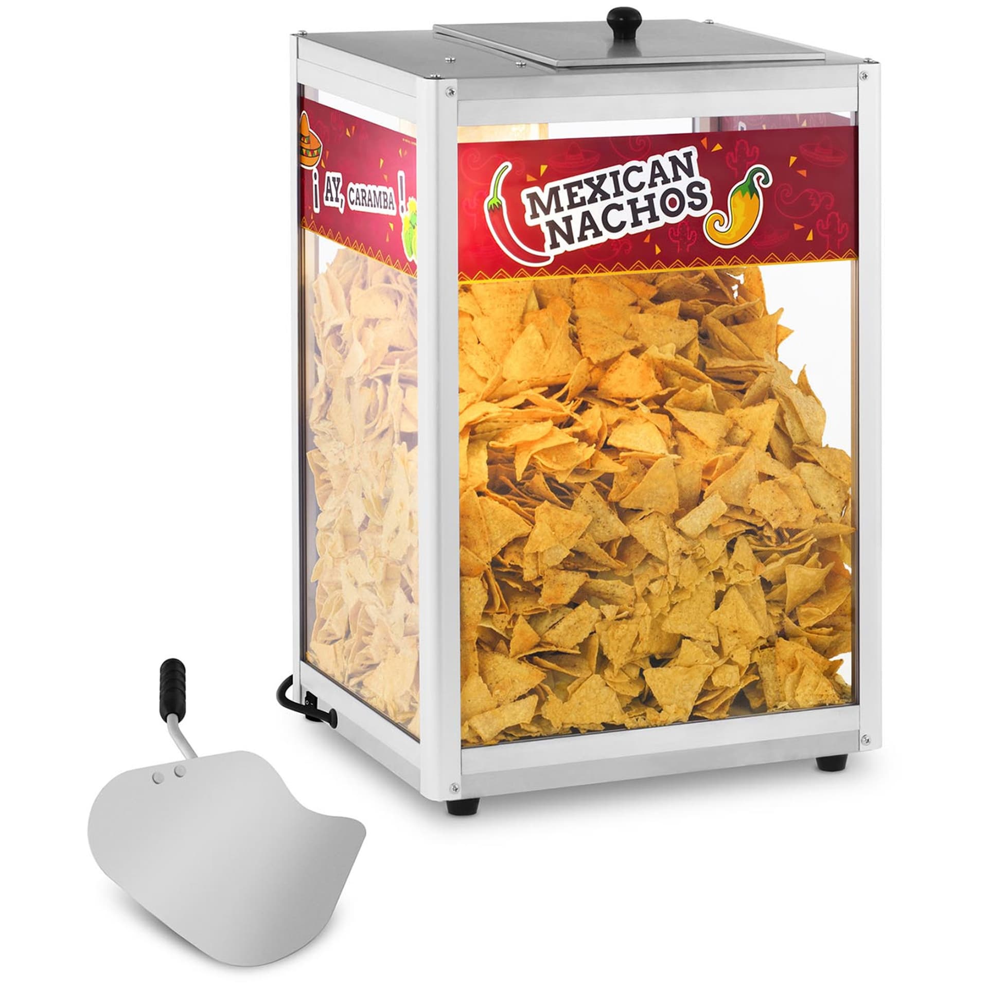 

Podgrzewacz witryna grzewcza do nachos orzeszków ziemnych popcornu + szufelka