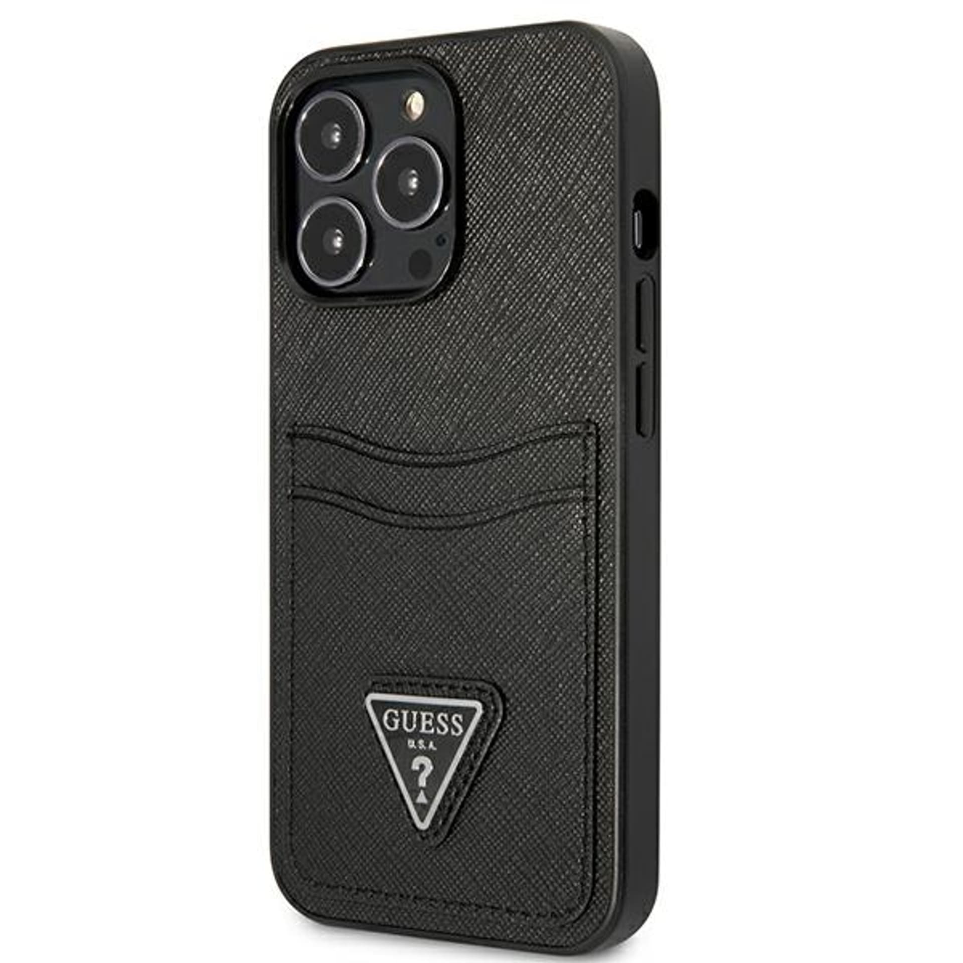 

Guess GUHCP13LPSATPK iPhone 13 Pro / 13 6,1" czarny/black hardcase SaffianoTriangle Logo Cardslot