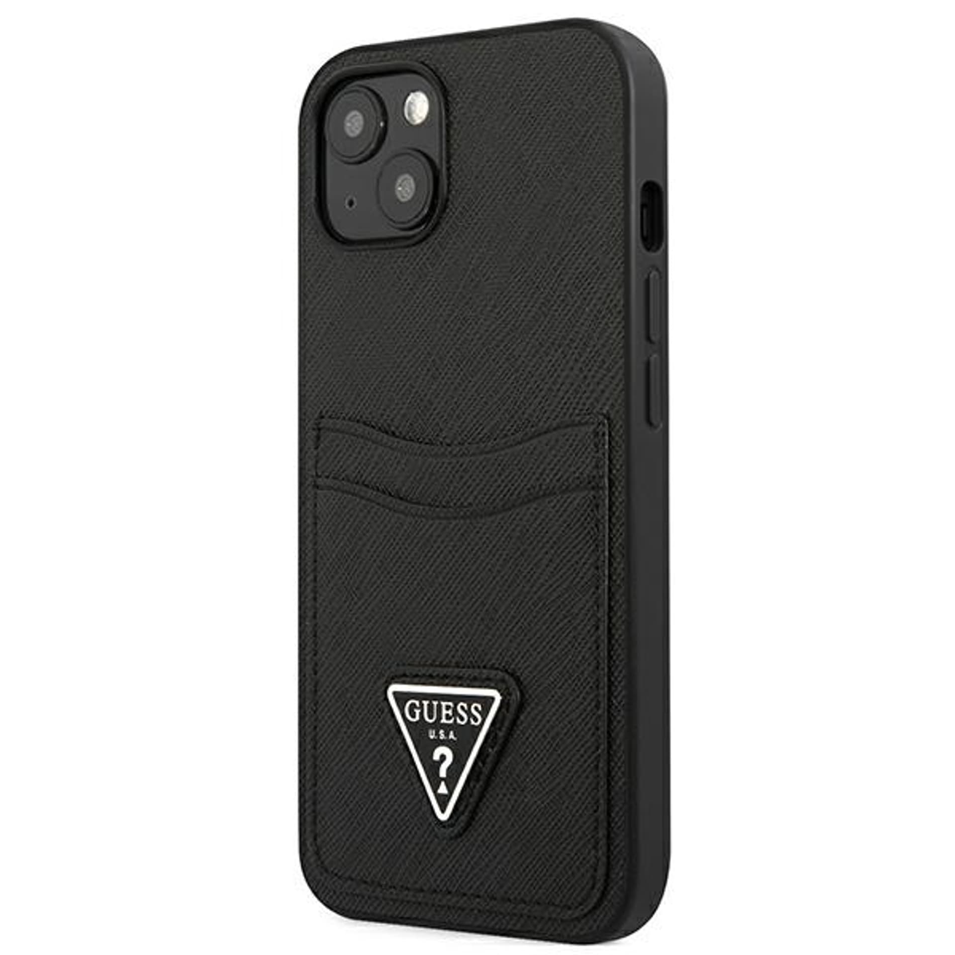 

Guess GUHCP13MPSATPK iPhone 13 6,1" czarny/black hardcase SaffianoTriangle Logo Cardslot