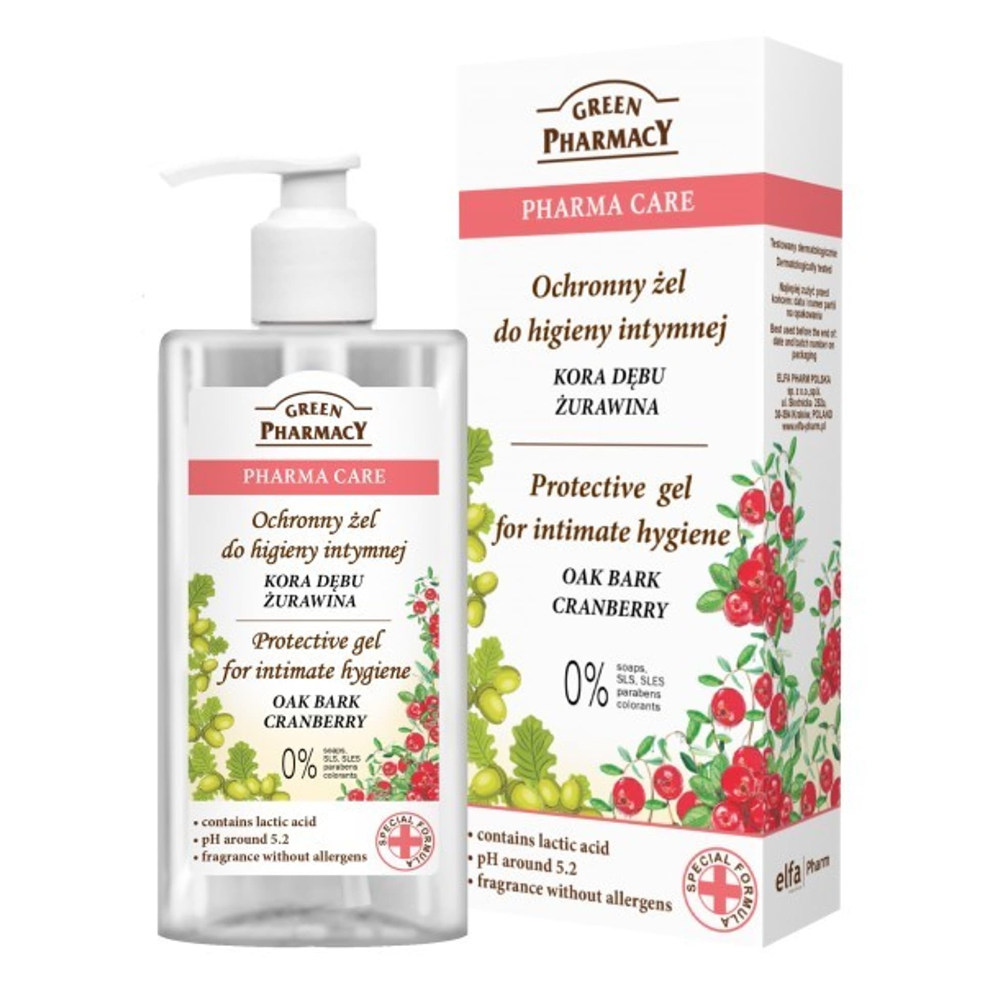 

Green Pharmacy Pharma Care Żel do higieny intymnej ochronny Kora Dębu-Żurawina 300ml