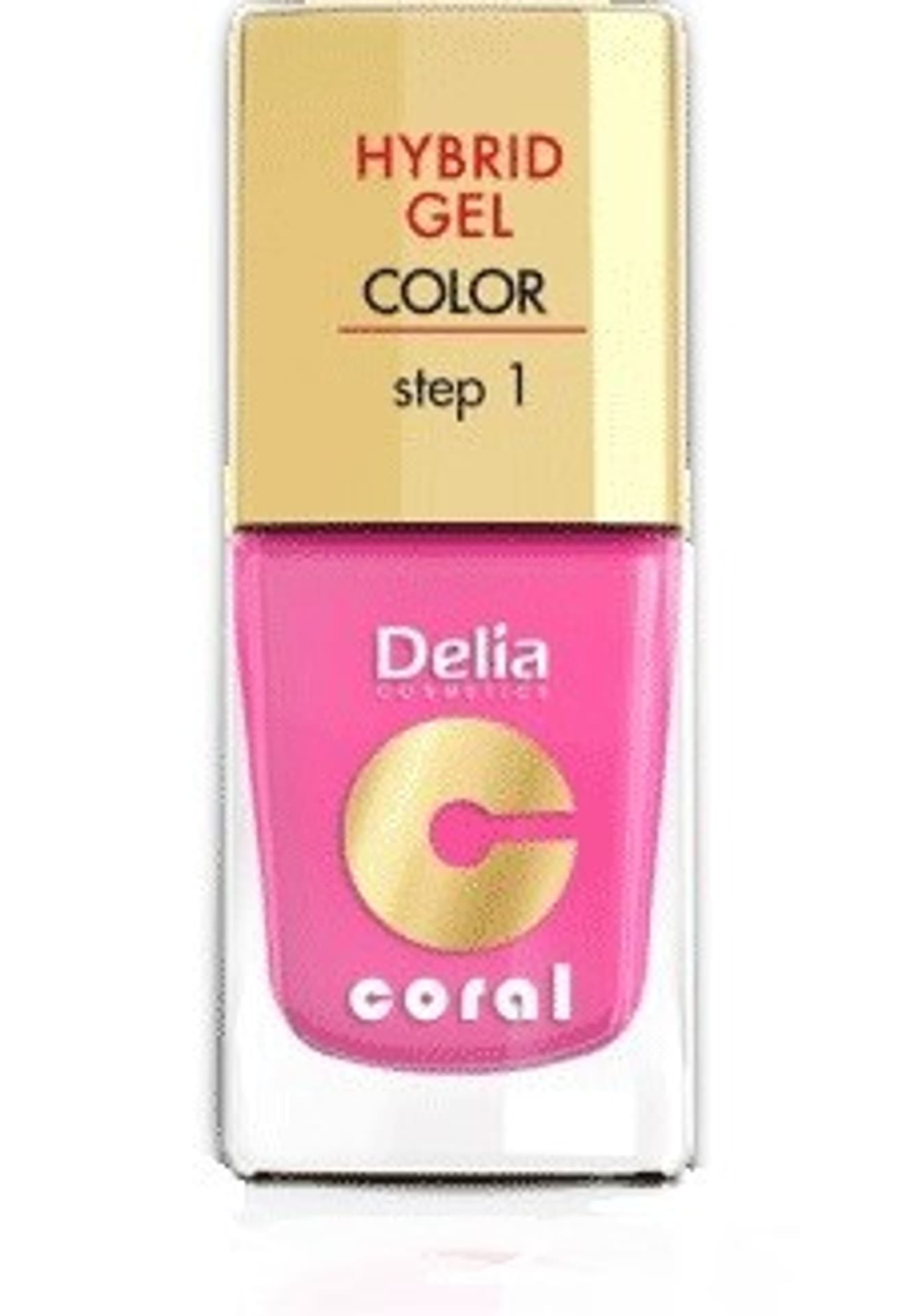 

Delia Cosmetics Coral Hybrid Gel Emalia do paznokci nr 22 landrynkowy róż 11ml