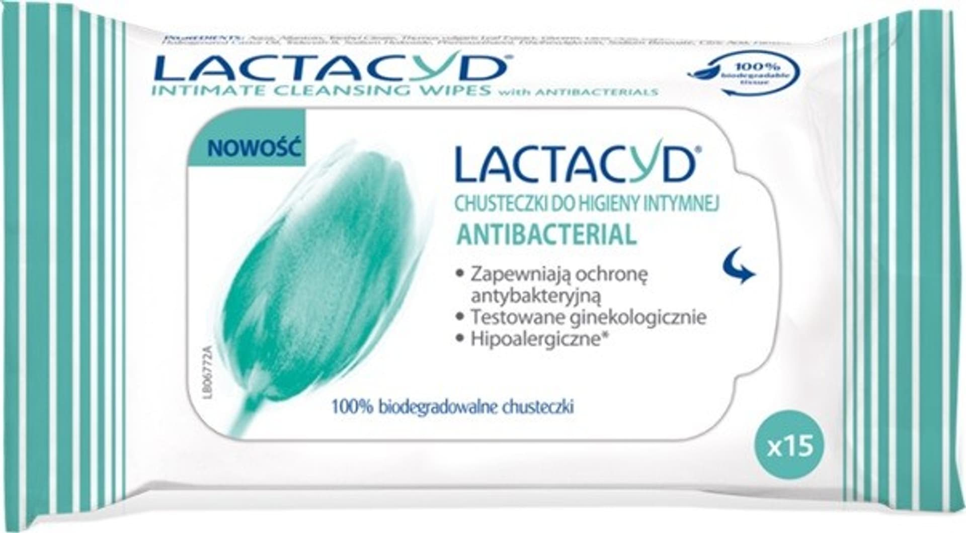 

Lactacyd Antibacterial Chusteczki do higieny intymnej 1op.- 15szt