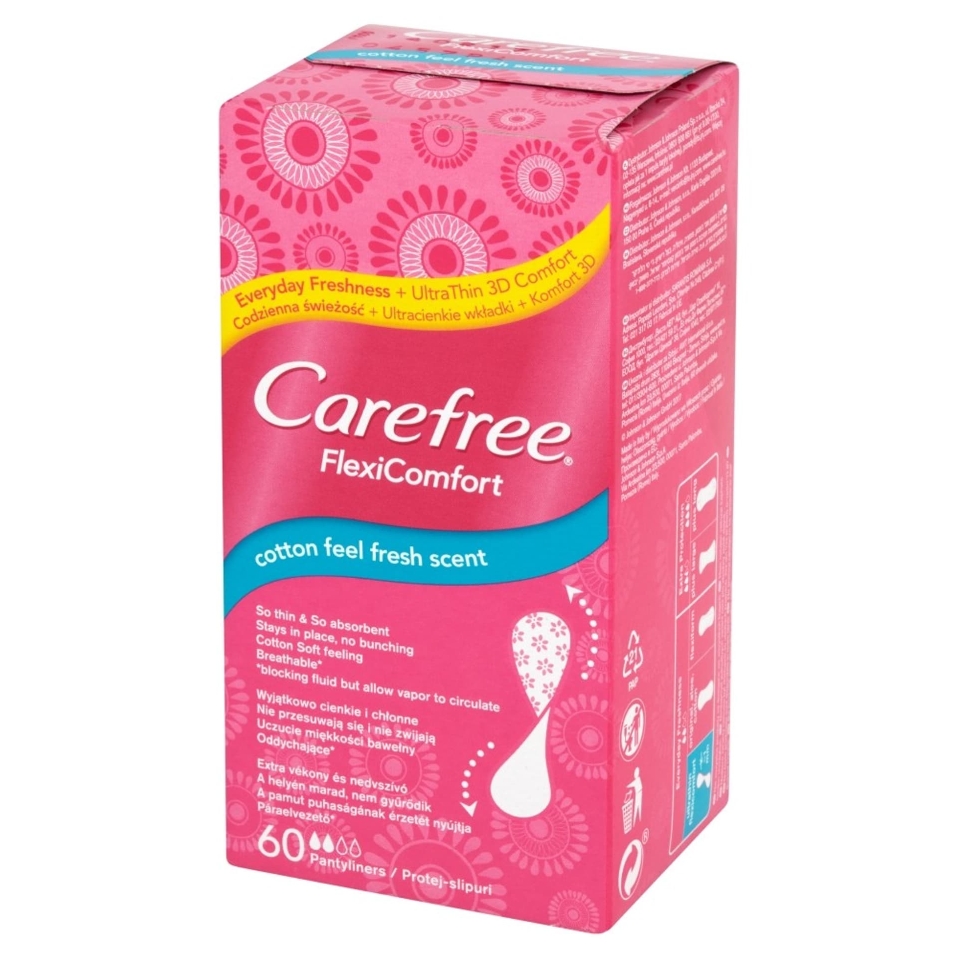 

Carefree Flexi Comfort Cotton Feel Fresh Scent Wkładki higieniczne 1op.-60szt